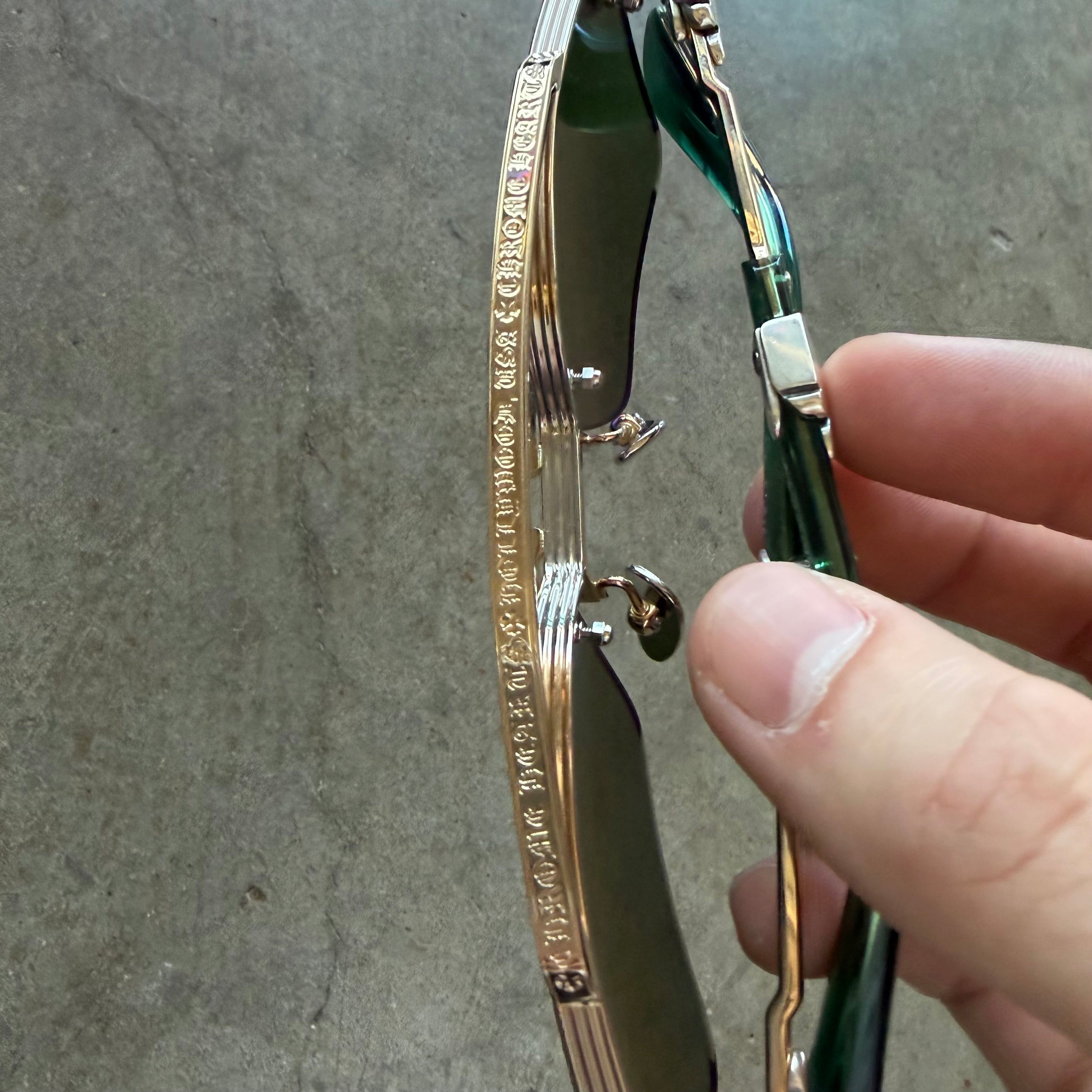 Chrome Hearts Bidi Esem Gold/Green Glasses