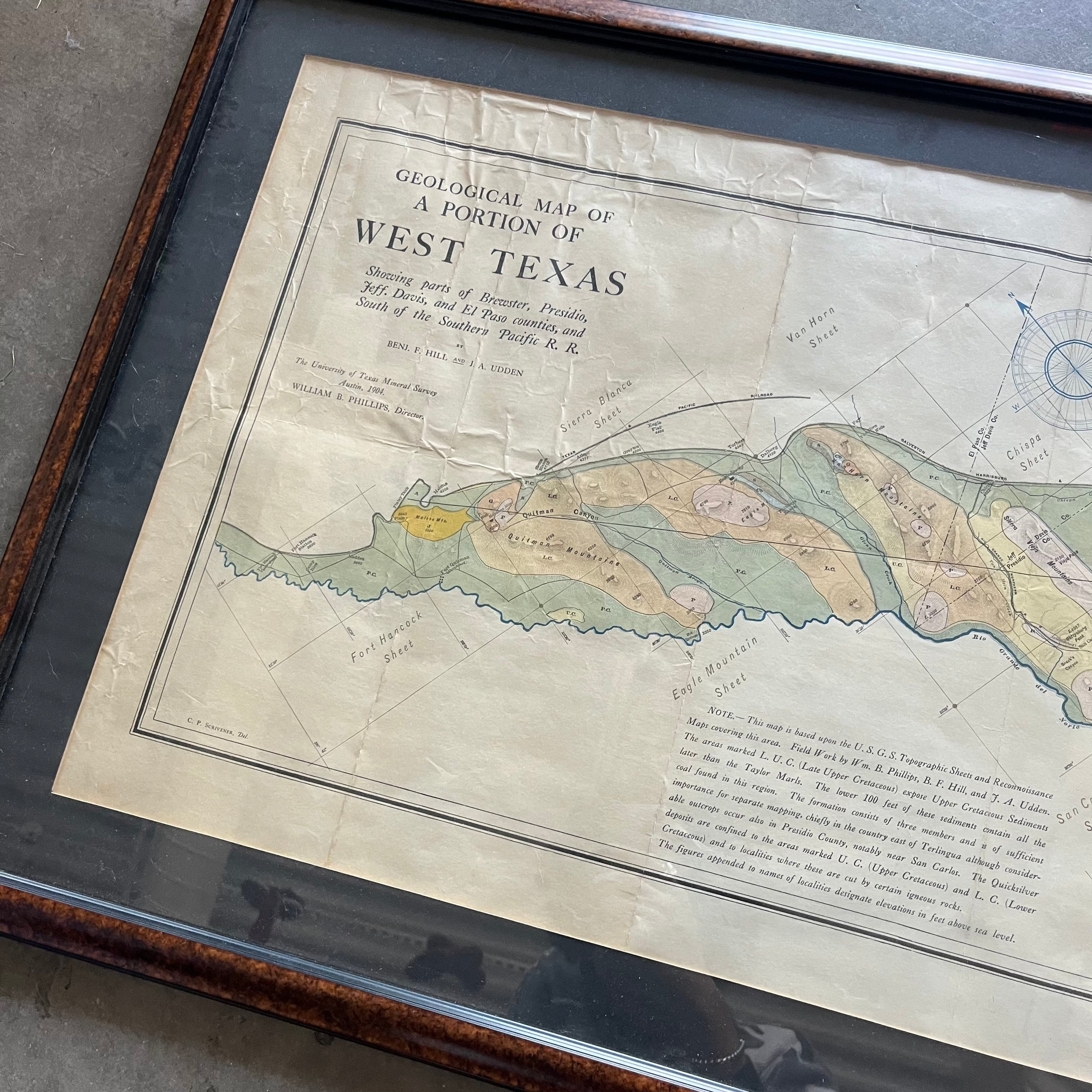 1904 Geological Map of West Texas