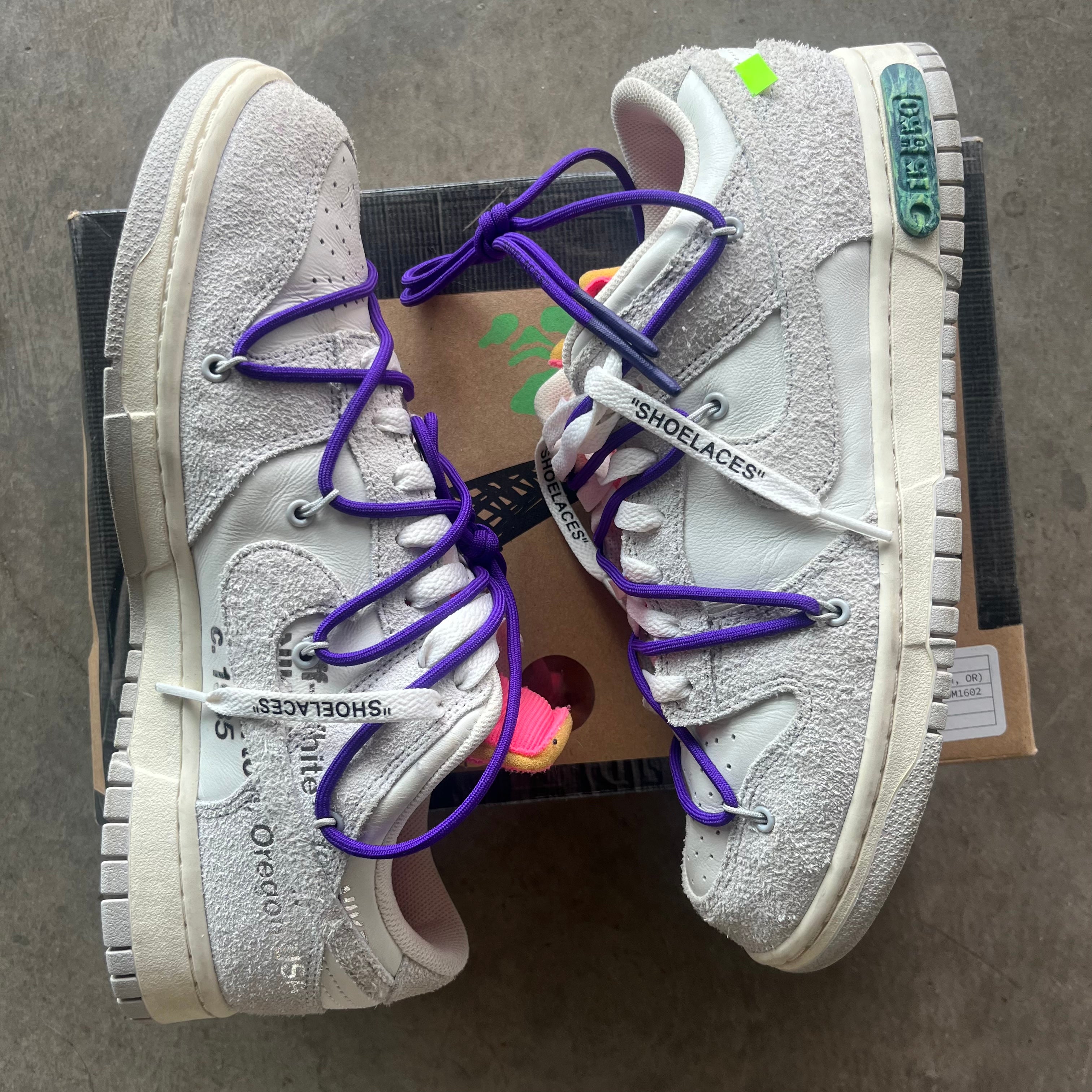 10.5 Used Nike Dunk Low Off White Lot 15