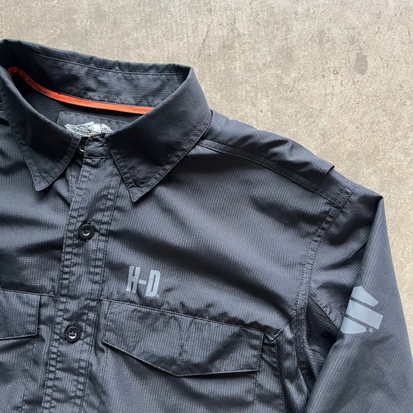 M 00s Harley Davidson Button Up