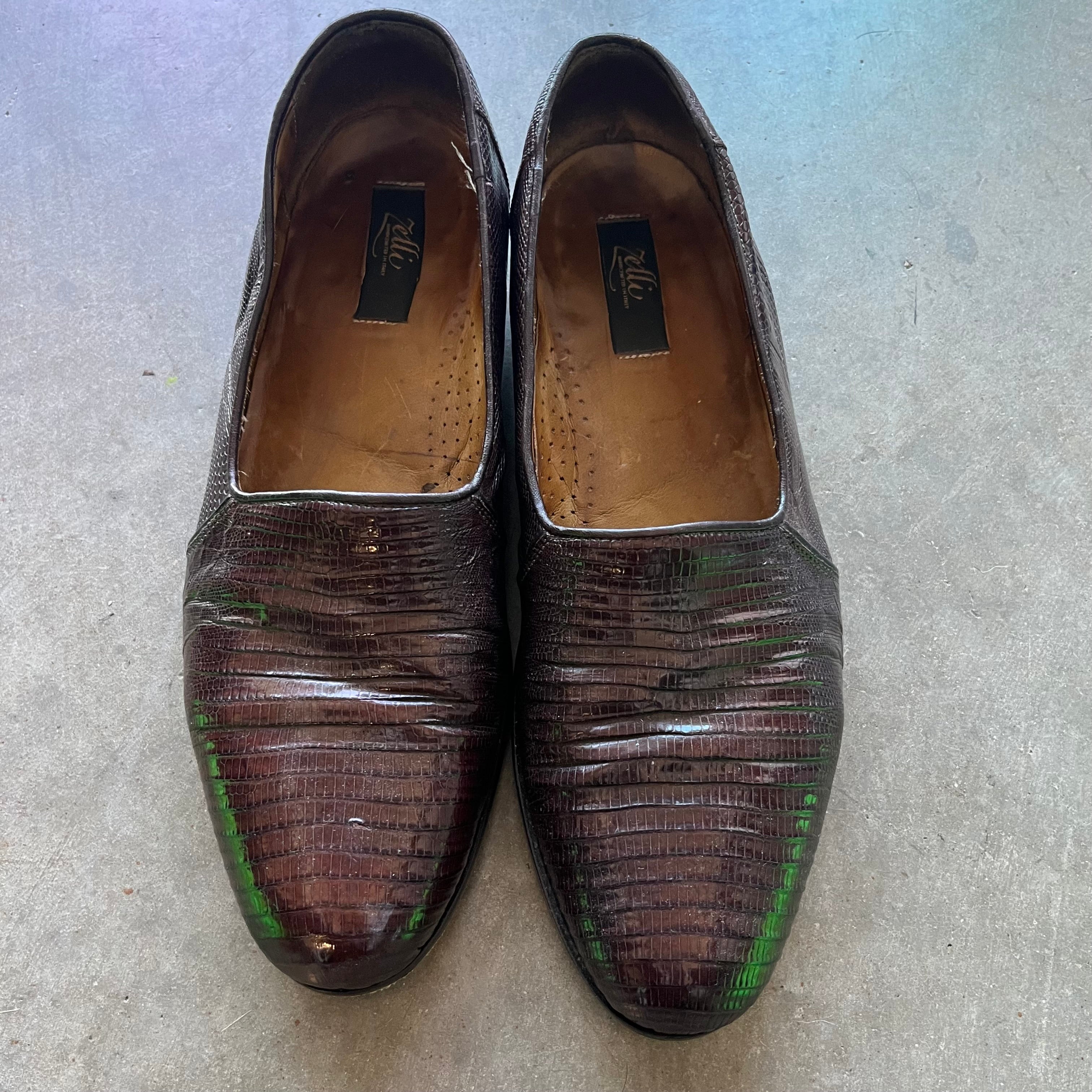 11.5 Used Zelli Teju Lizard Loafers