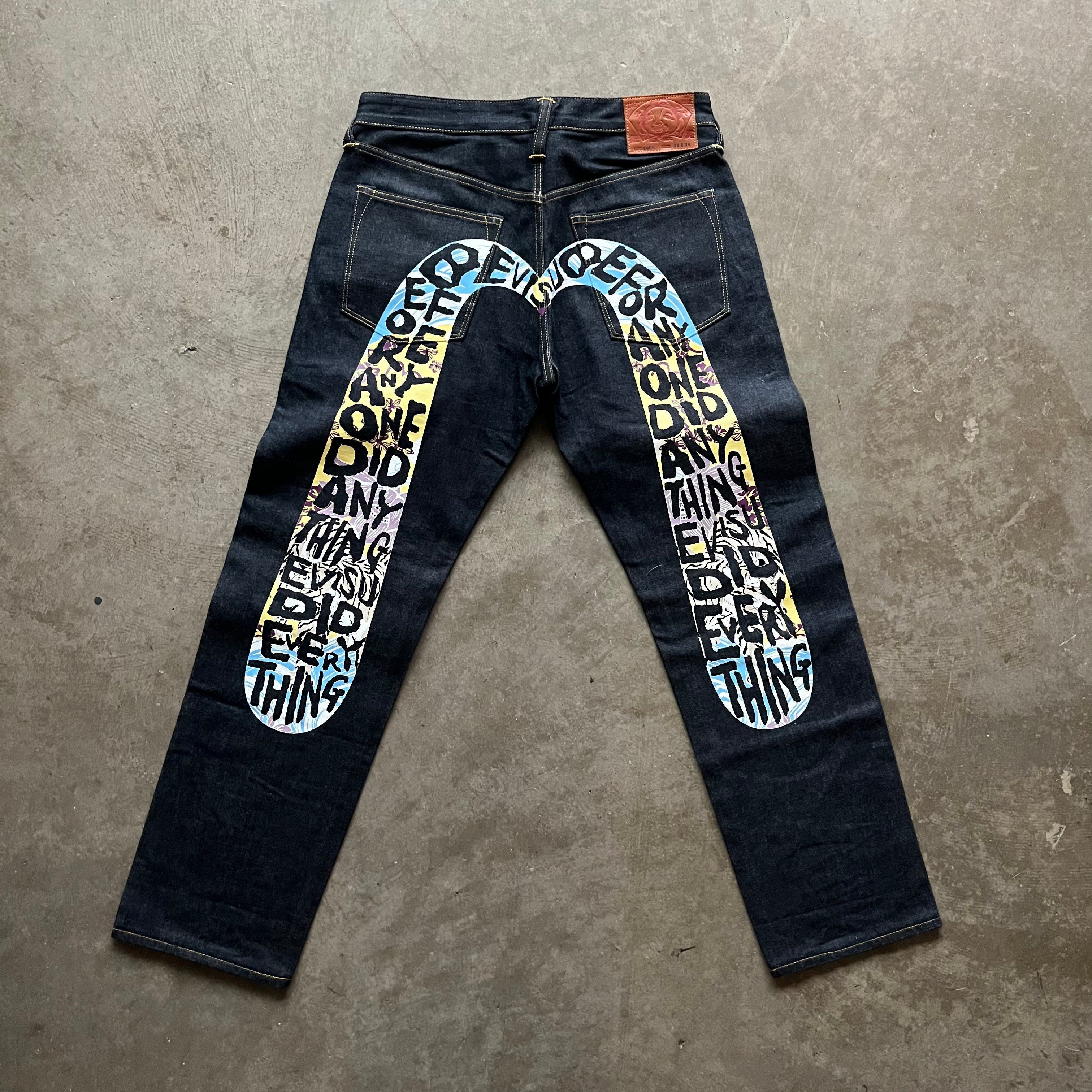 34x30 00s Evisu Rainbow Spellout Jeans