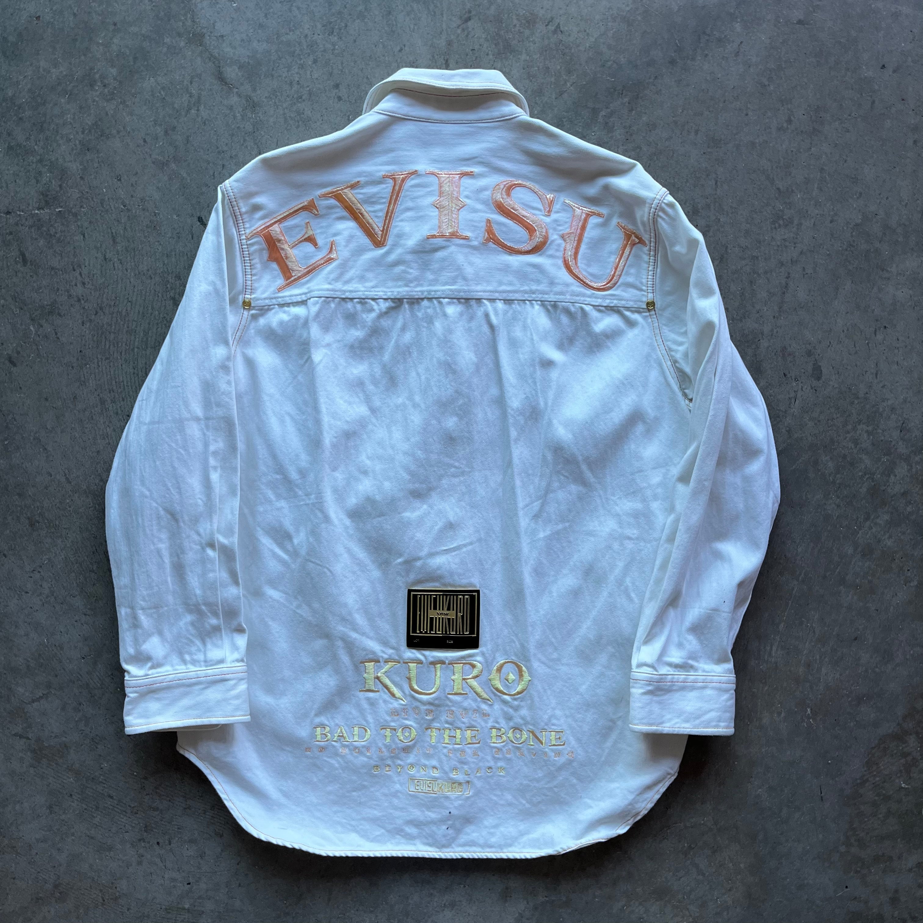 XL White Evisu Kuro Denim Button Up