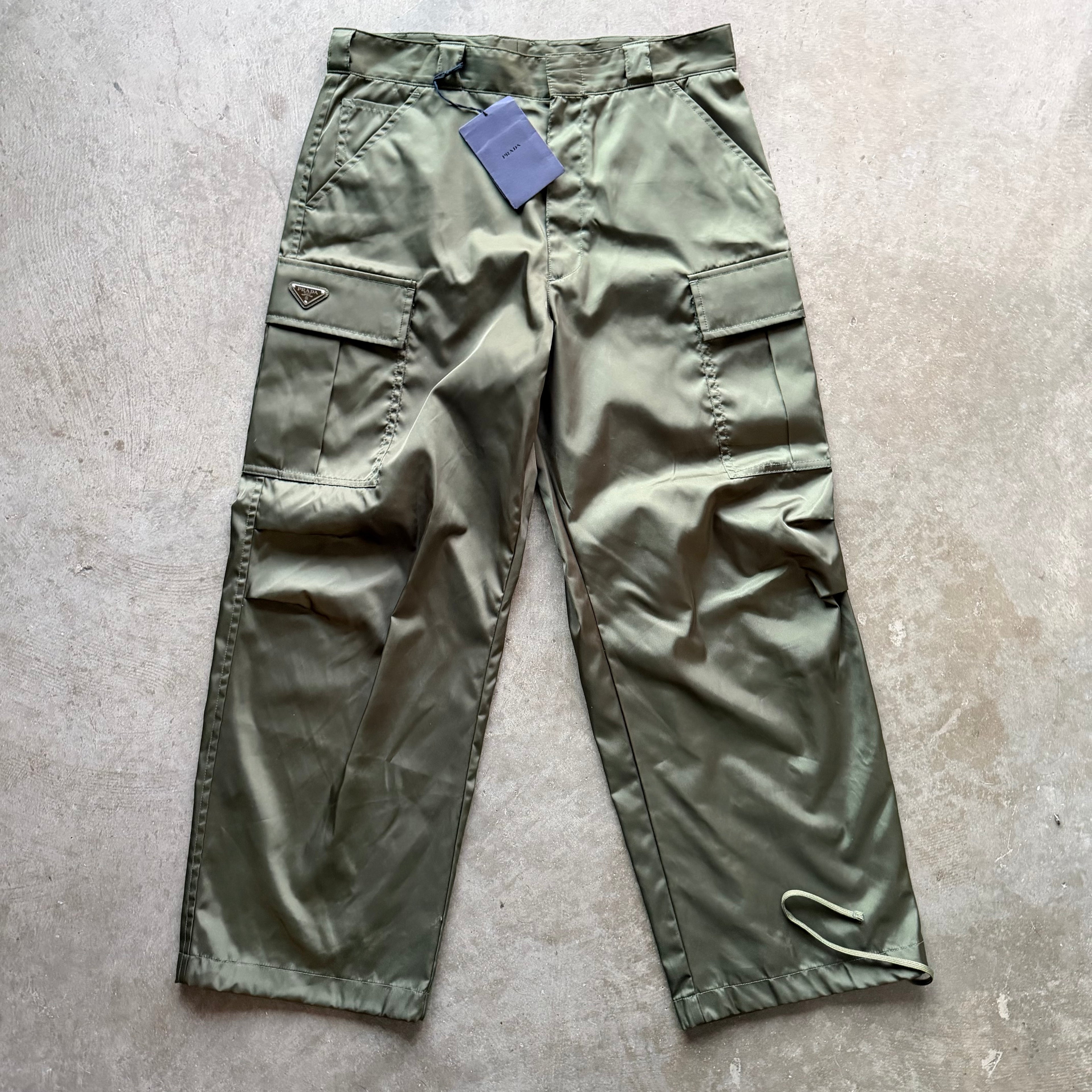 36w Nylon Olive Prada Pants