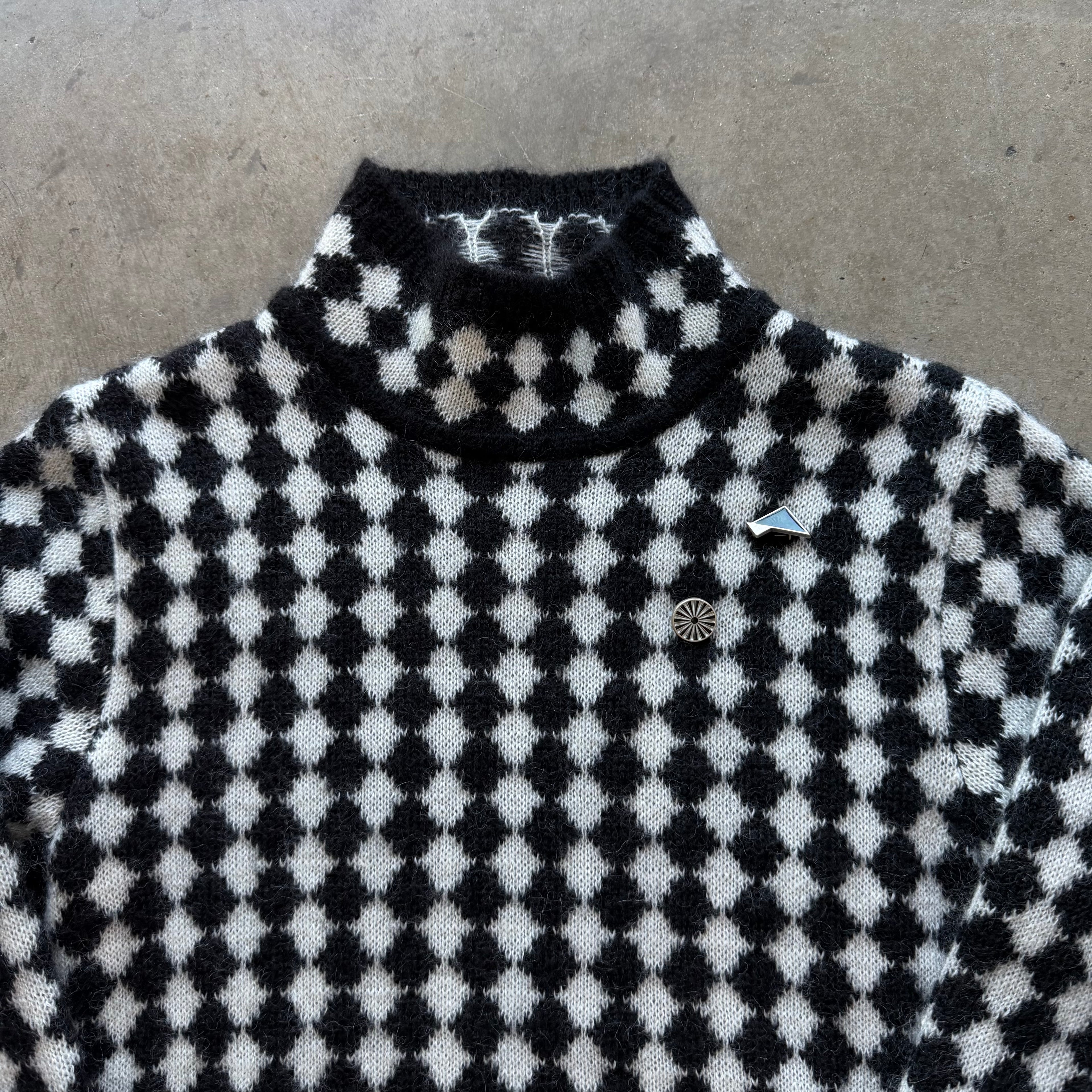 M Saint Laurent Diamond Motif Sweater