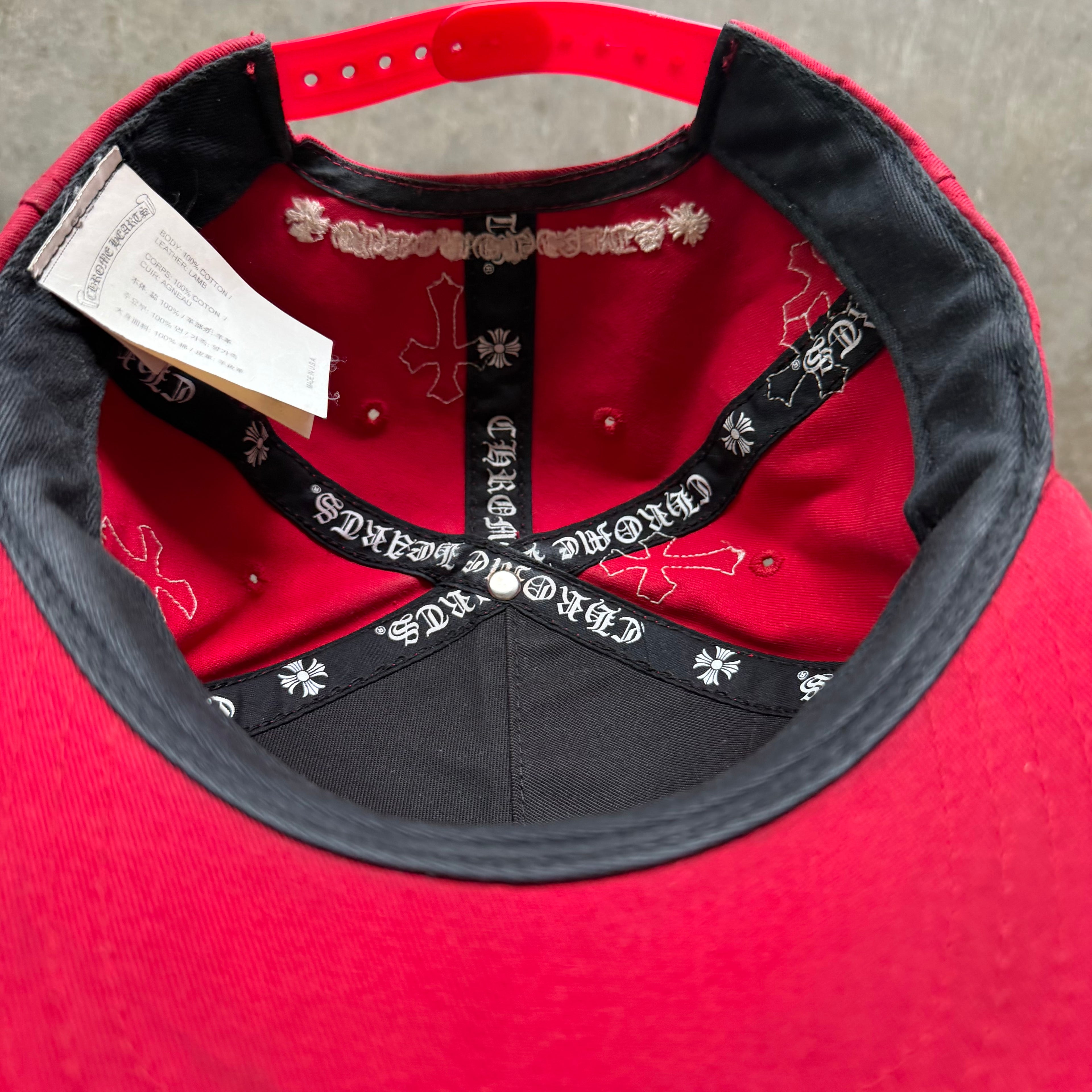 Chrome Hearts Cross Patch Baseball Hat Red