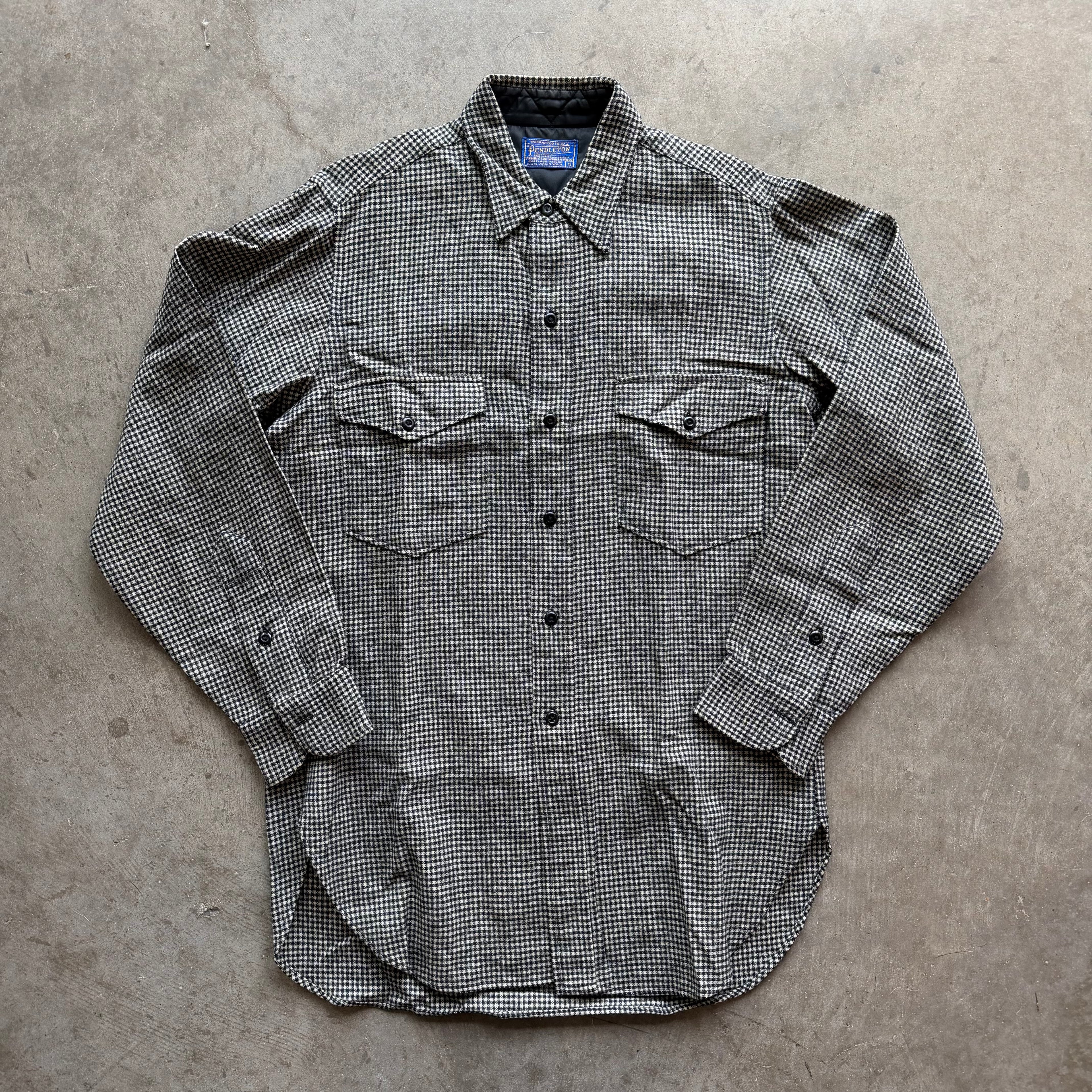 L 80s Houndstooth Pendleton Button Up