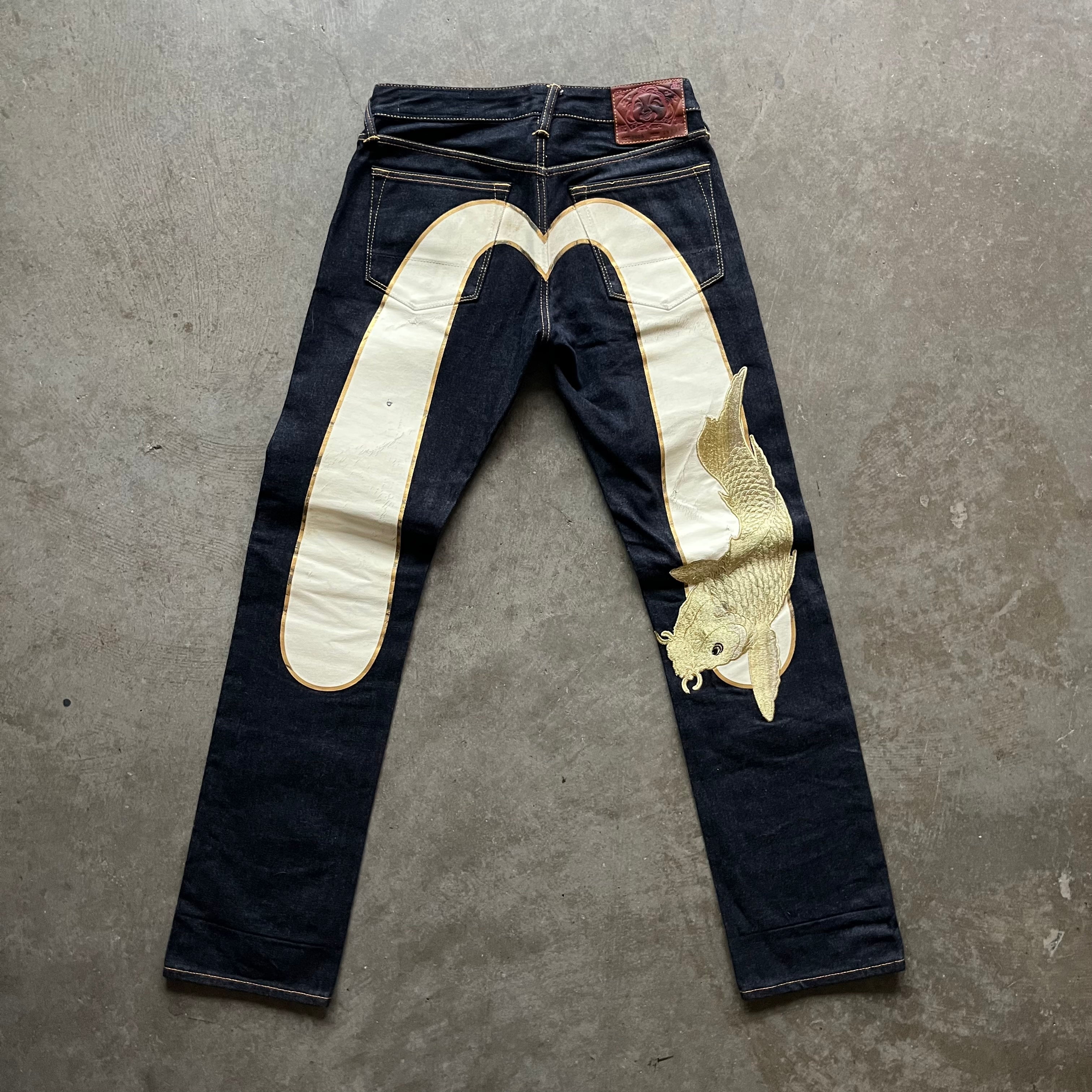 29x31 Gold Koi Fish Evisu Jeans