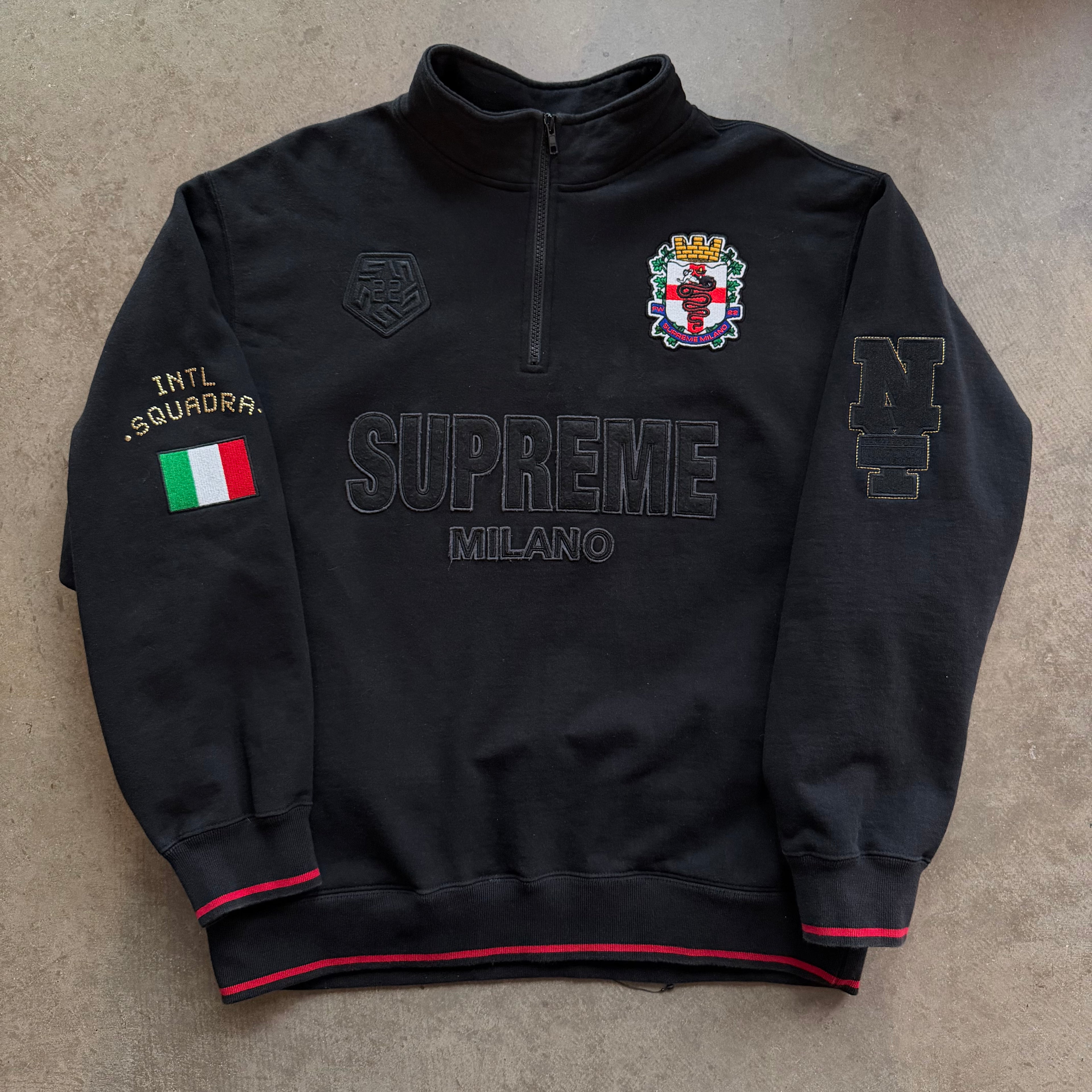 L Supreme Milano Half Zip Black