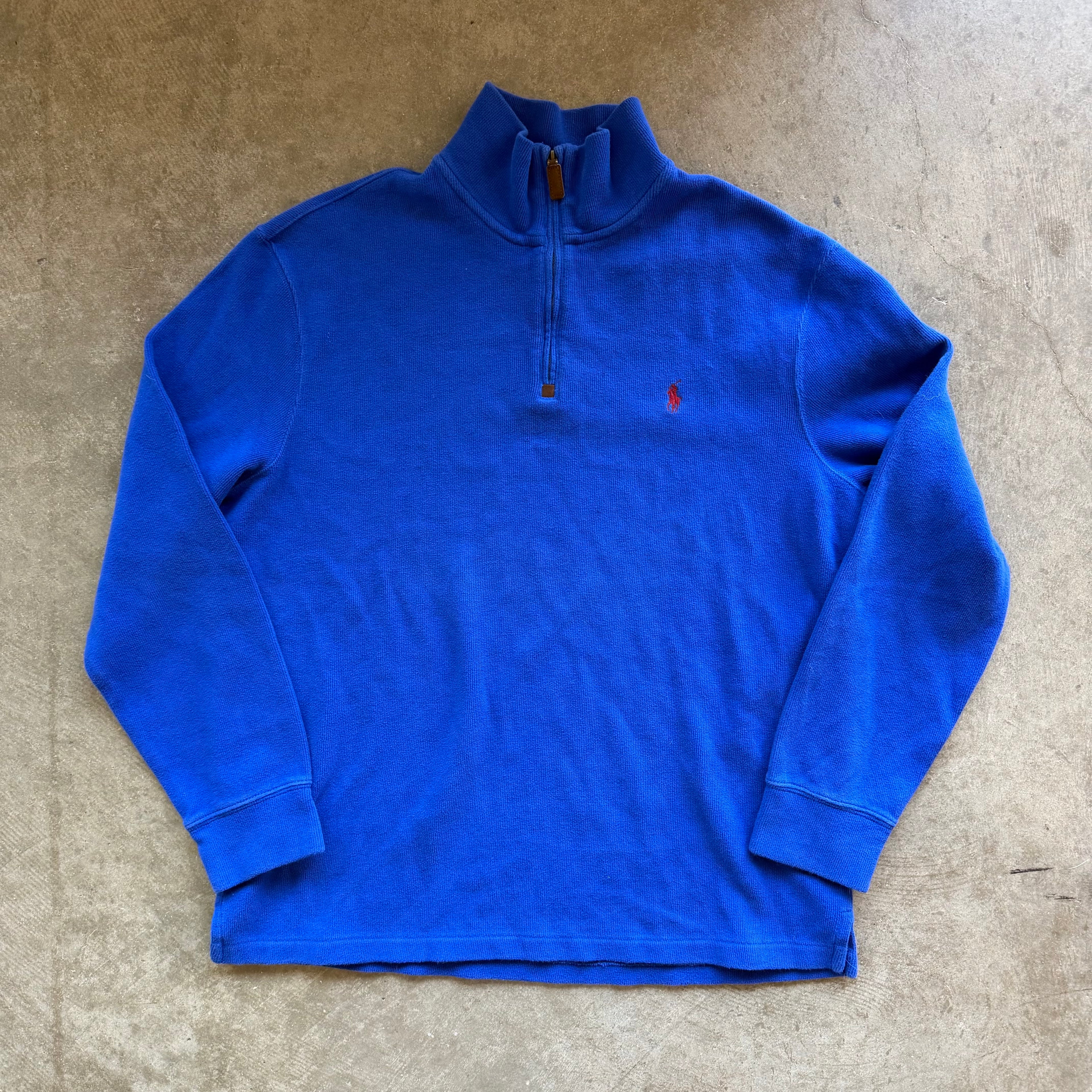 L Blue Polo Quarter Zip