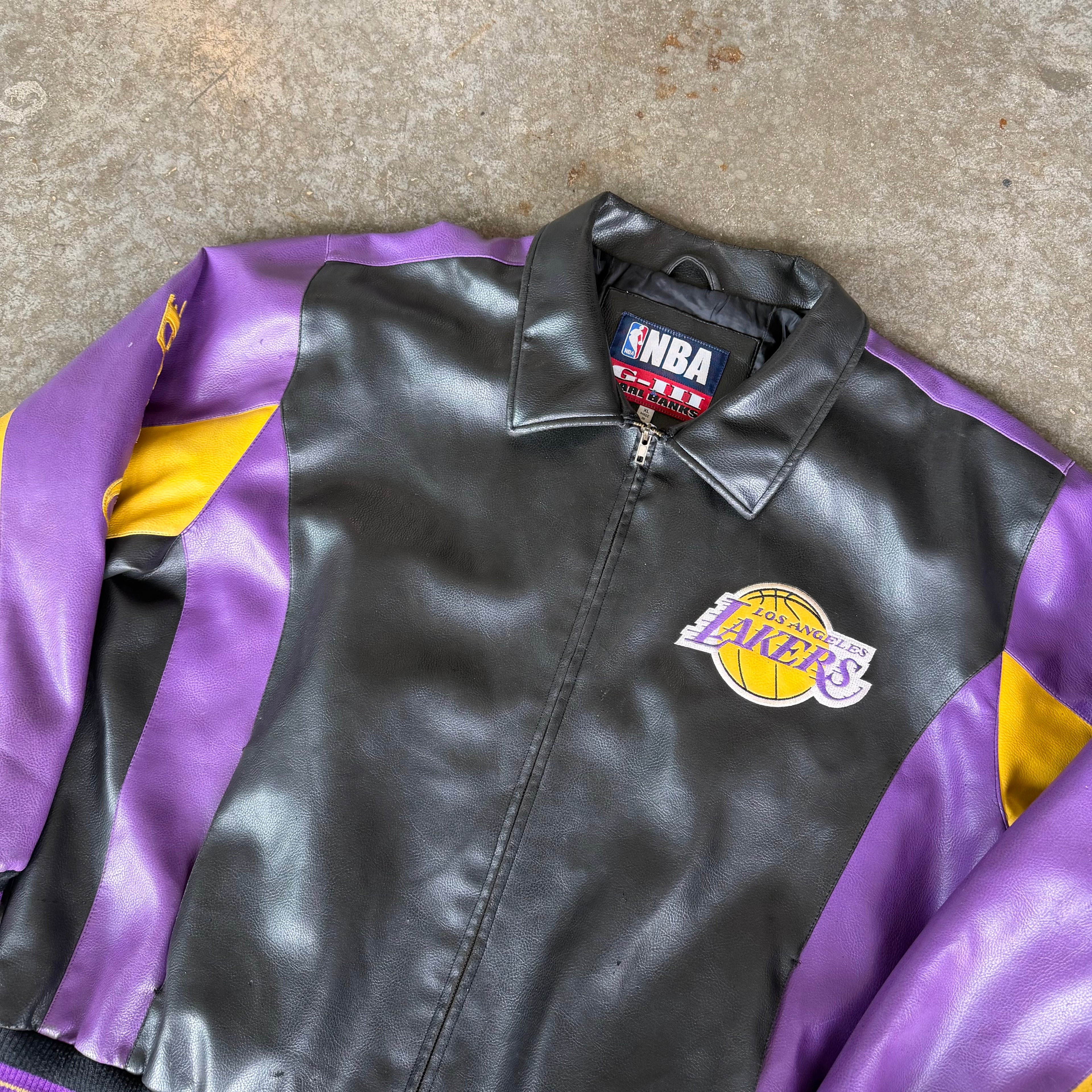 XL 90s Los Angeles Lakers Leather Jacket