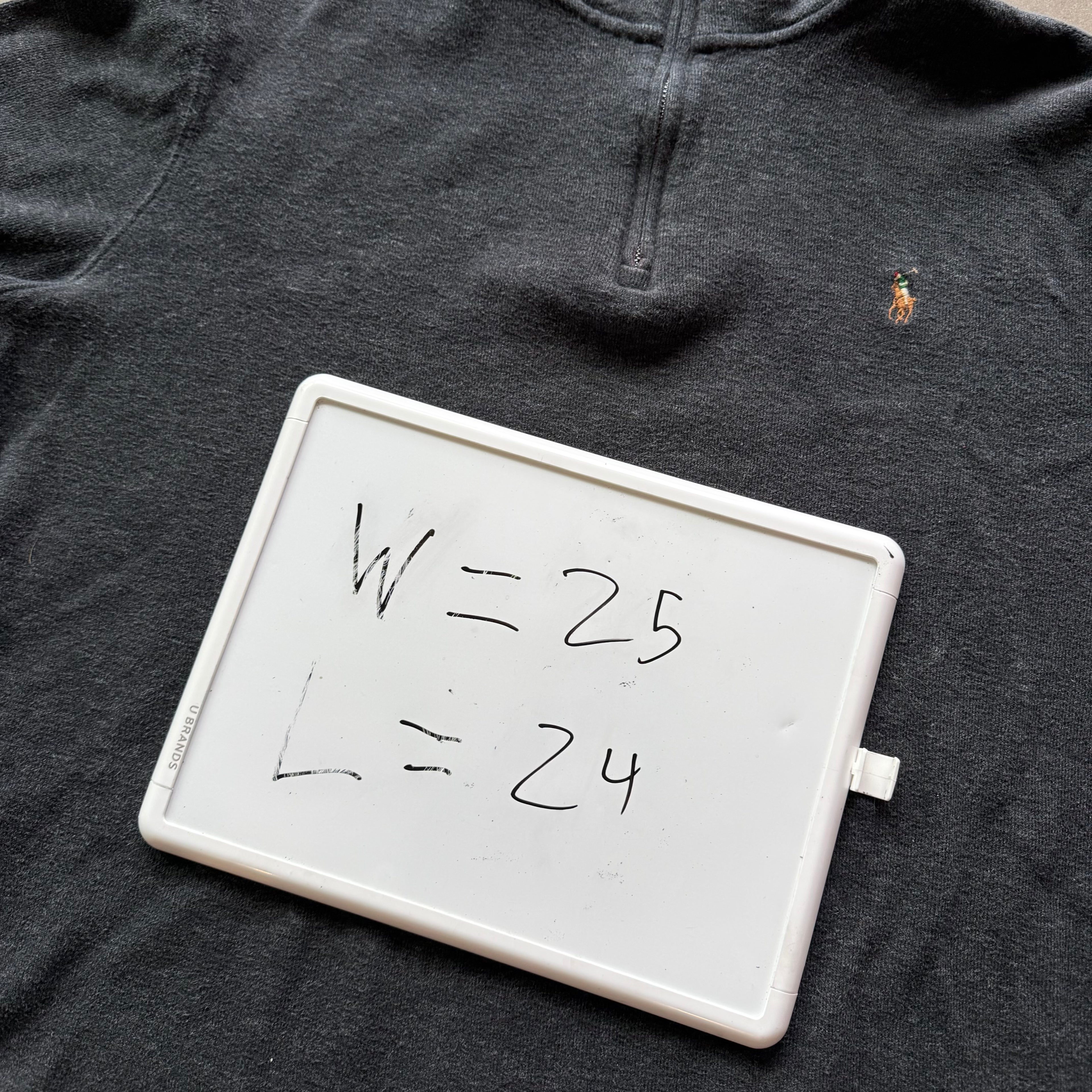 L Grey Polo Quarter Zip