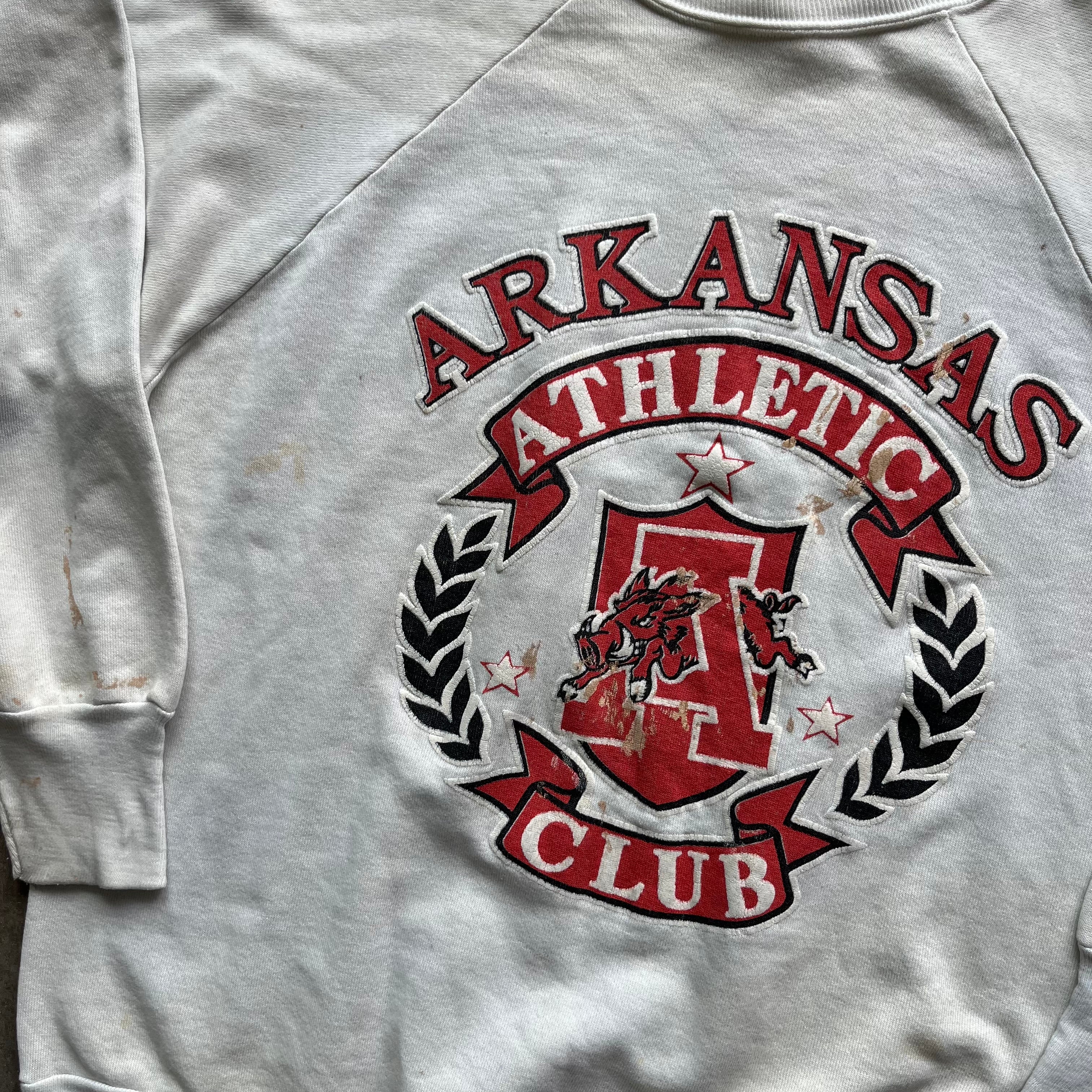 L 90s Thrashed Arkansas Crewneck