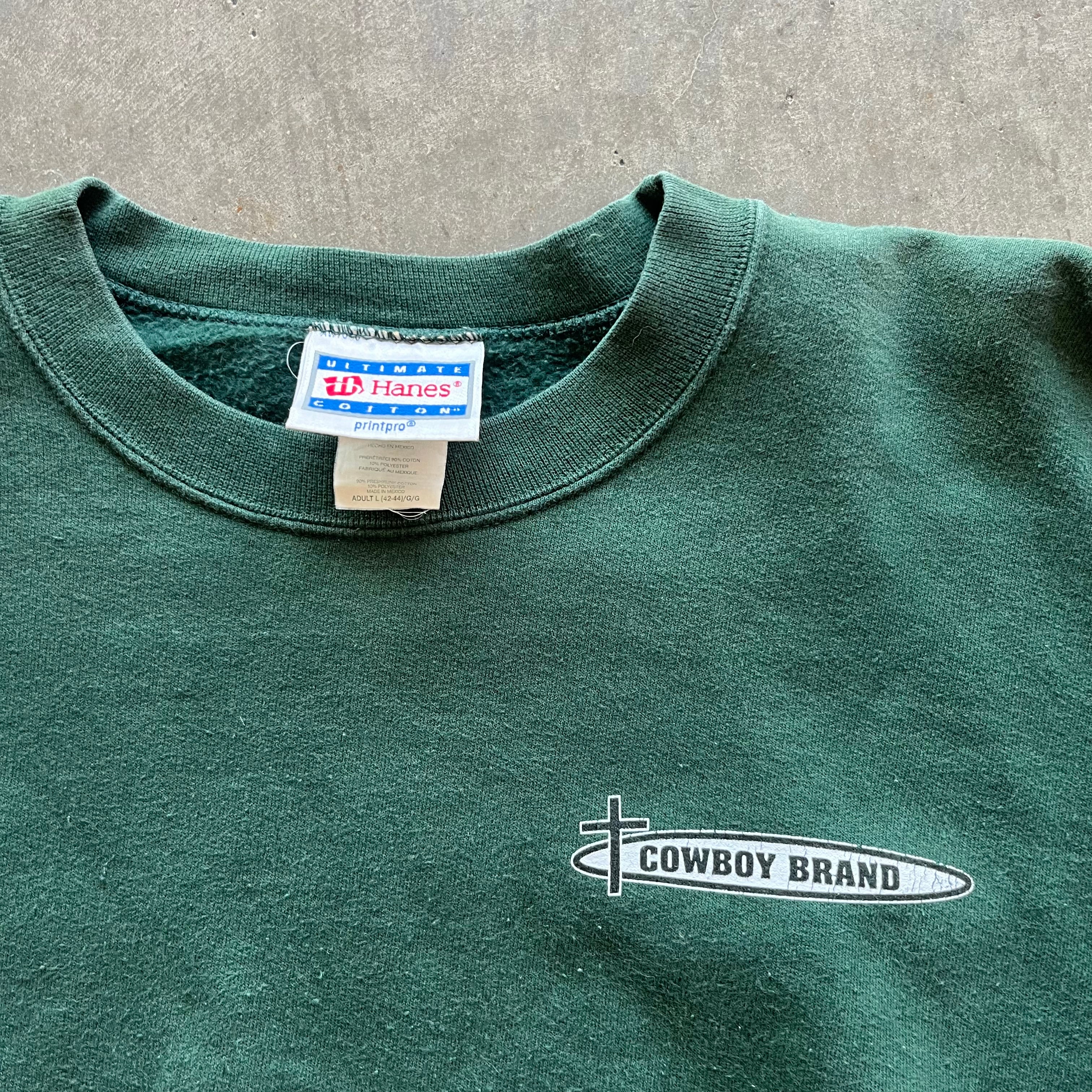 L 00s Cowboy Brand Jesus Crewneck