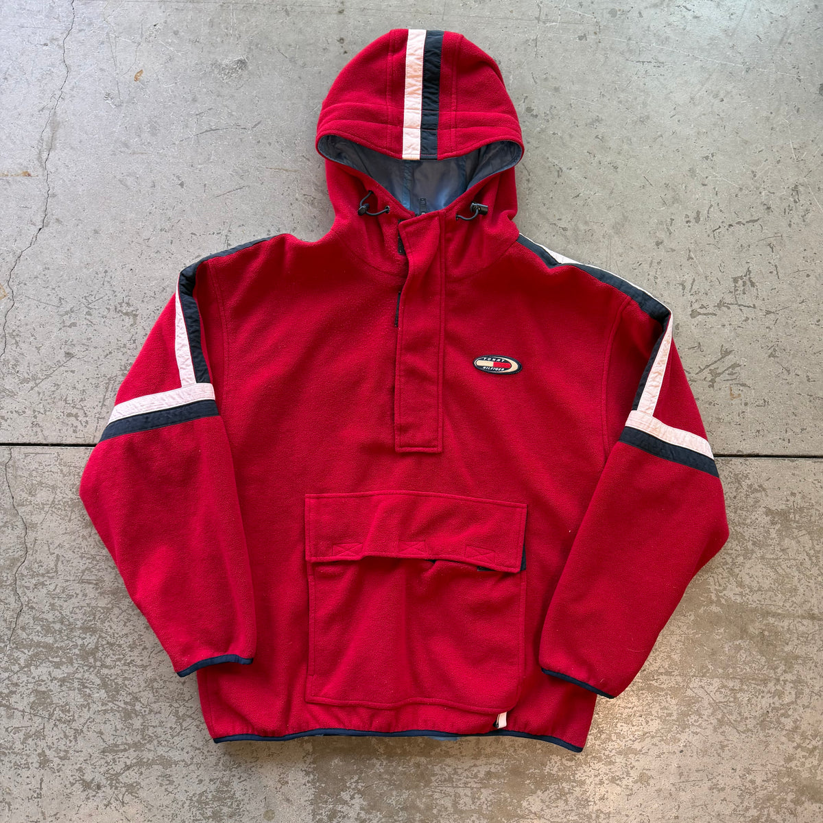 L 00s Tommy Hilfiger Hooded Fleece Quarterzip