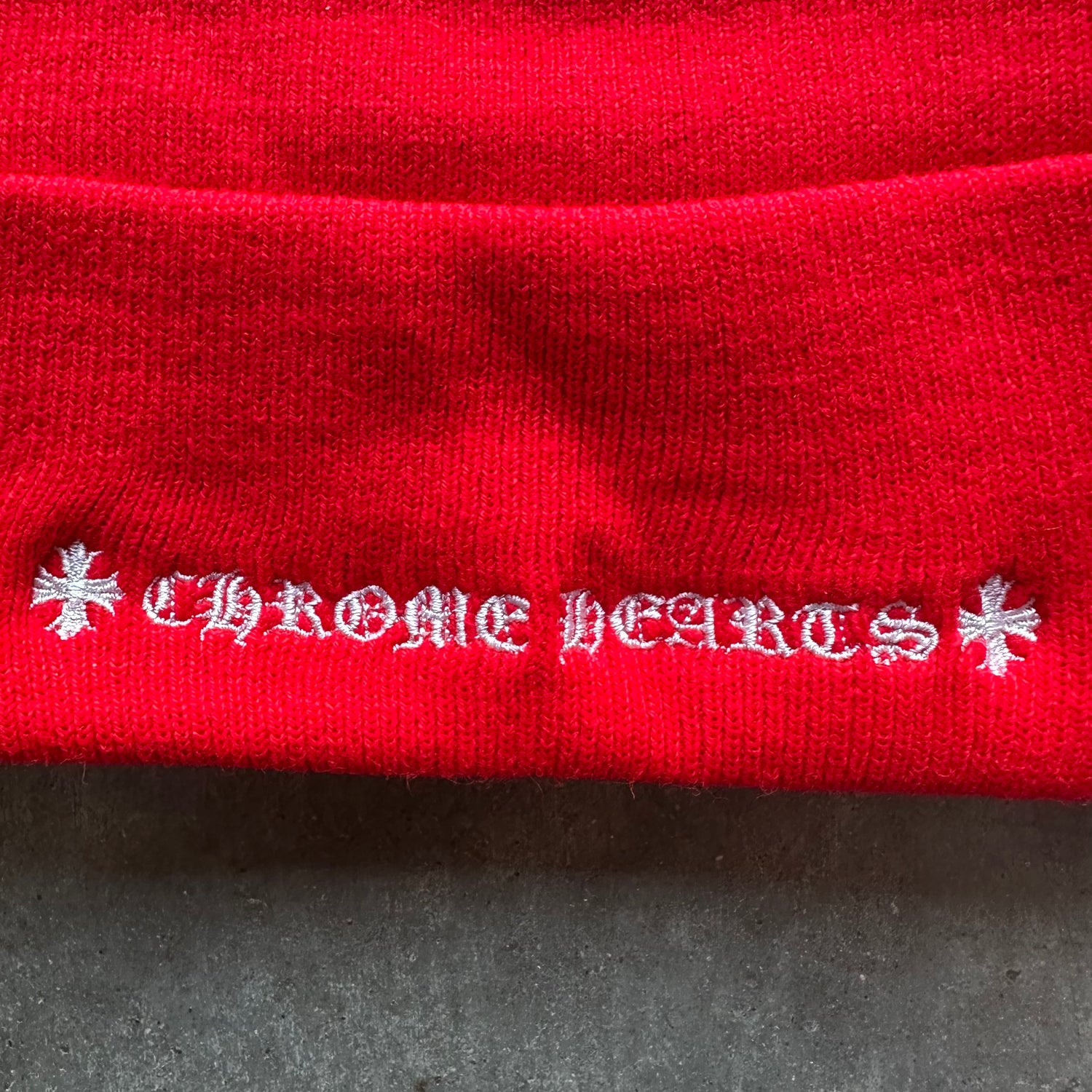 Chrome Hearts Red Embroidered Beanie