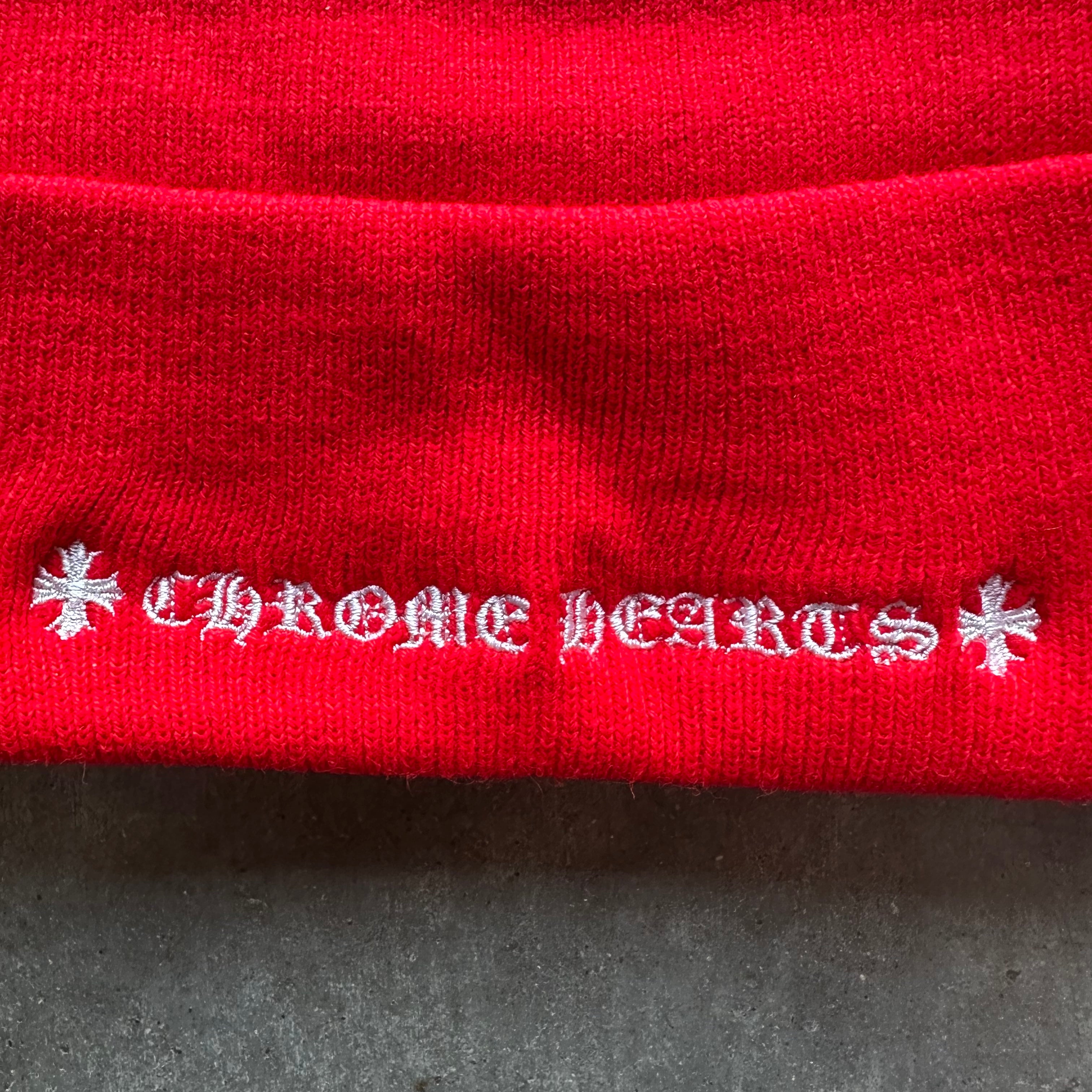Chrome Hearts Red Embroidered Beanie