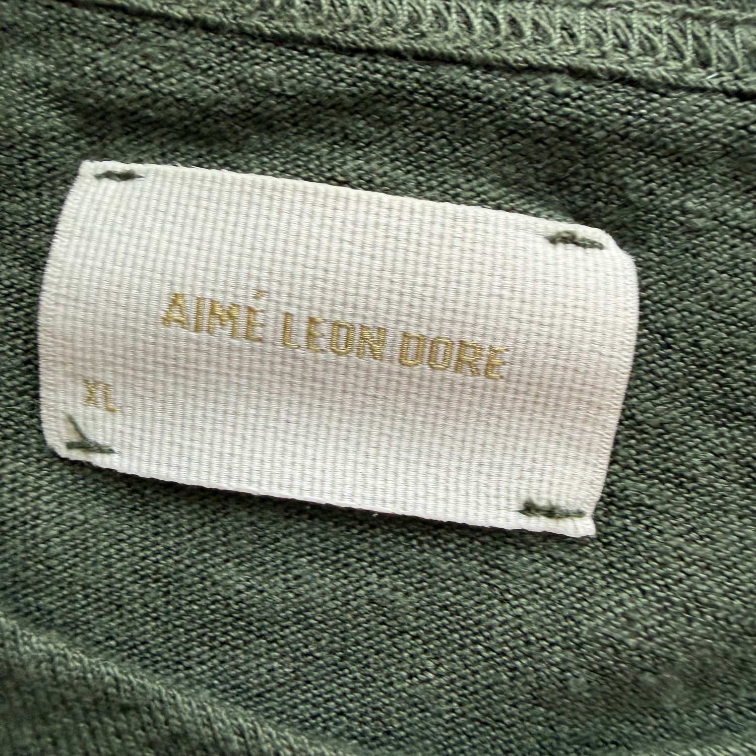 XL ALD Green Linen Tee