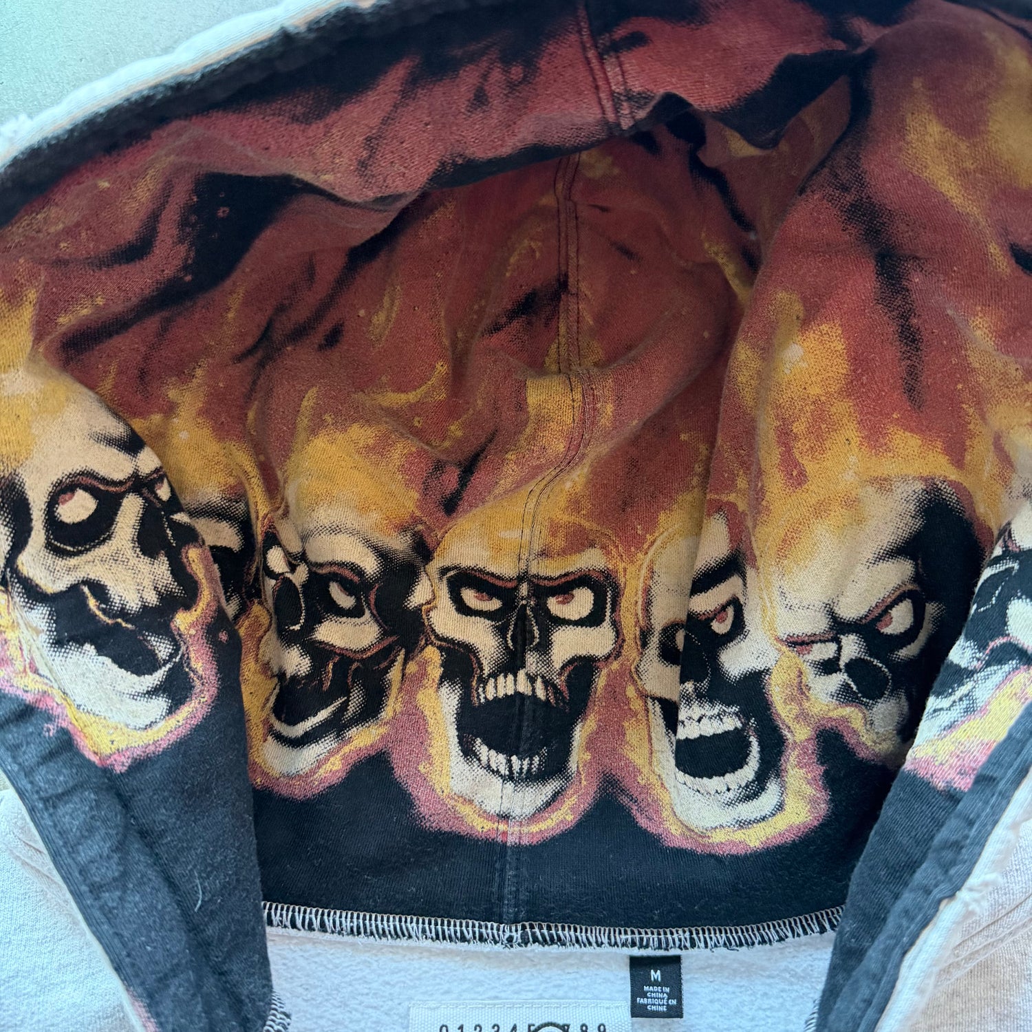 M Supreme Margiela Flaming Skull Hoodie