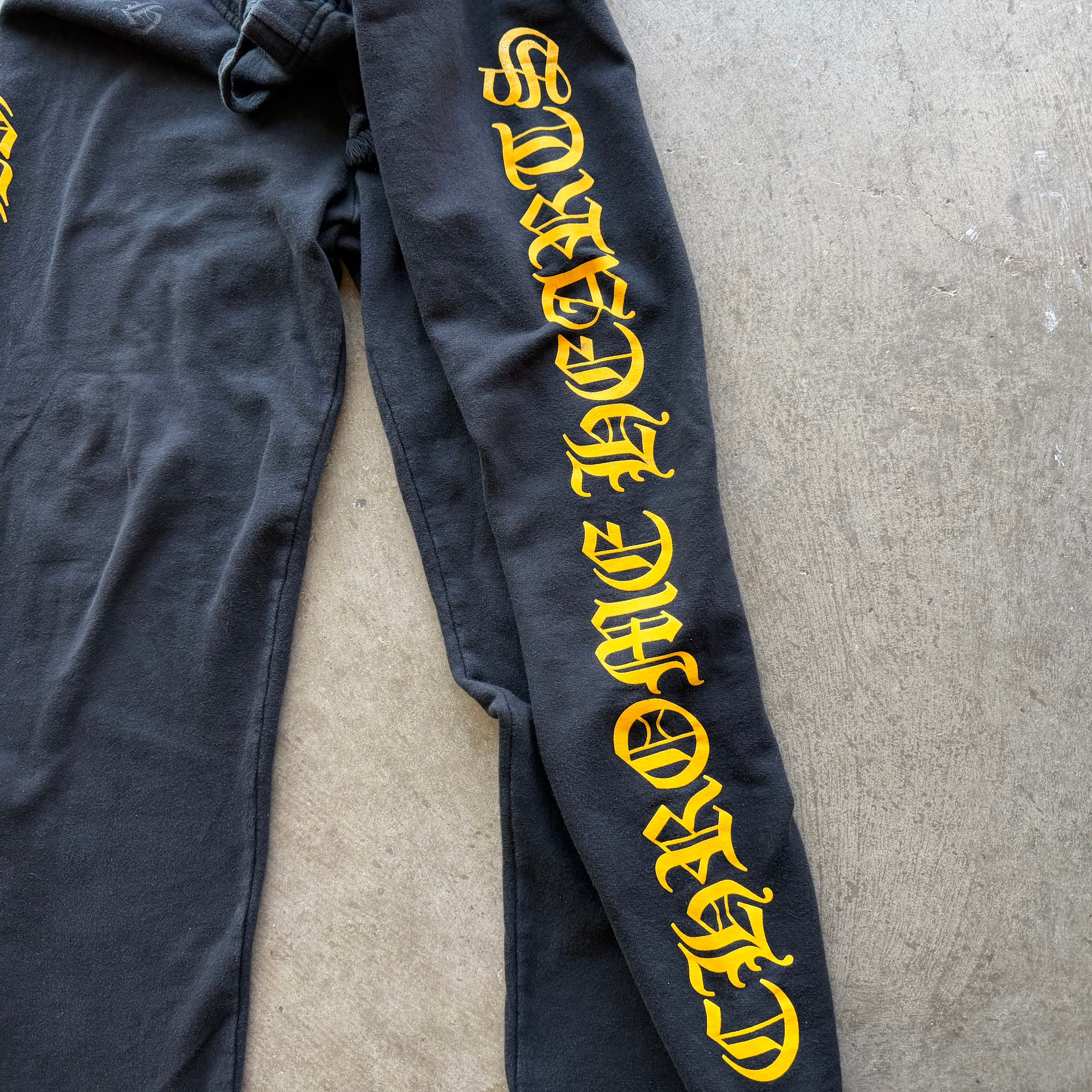 L Chrome Hearts Yellow Script Logo Sweatpants