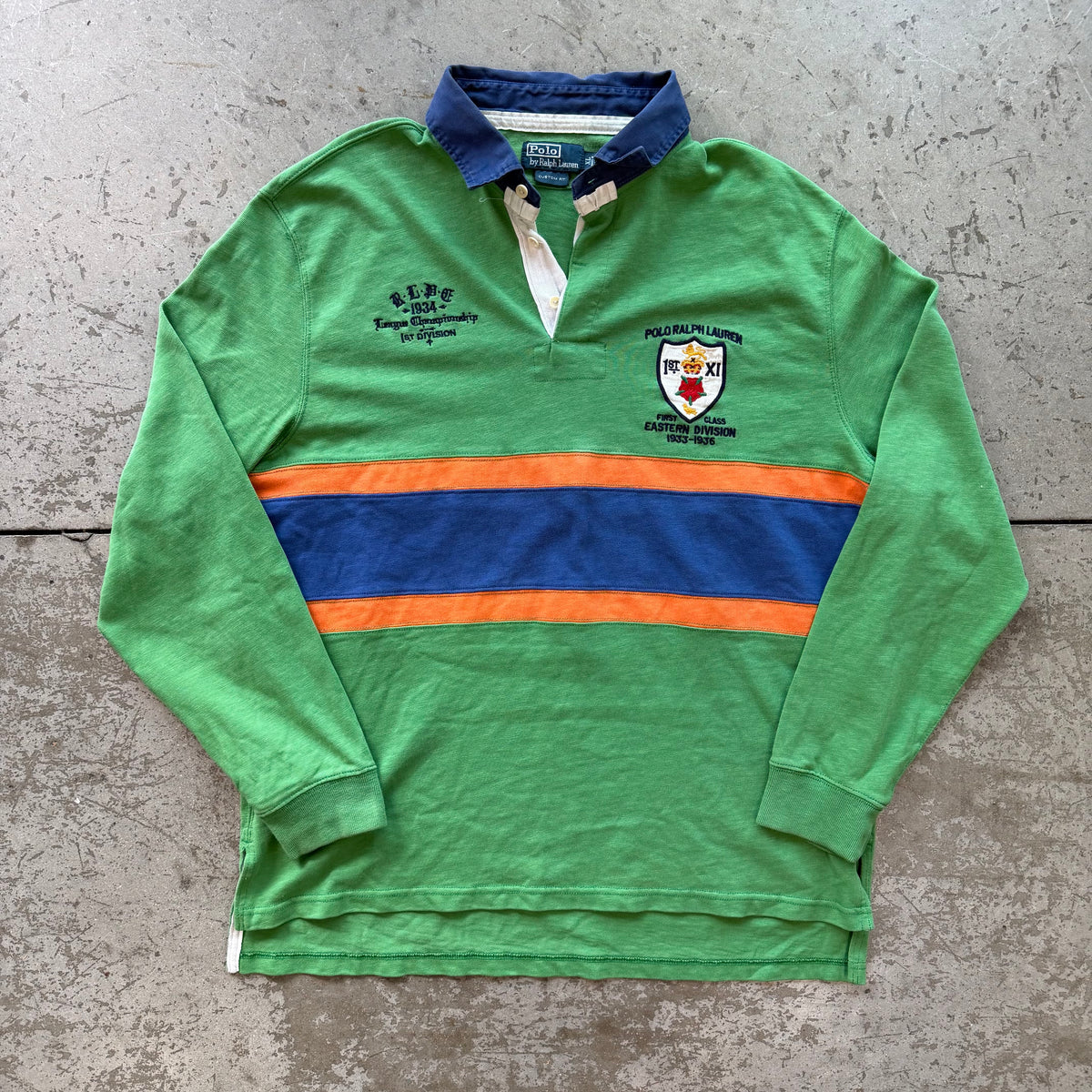 XL 90s Green Rugby Polo