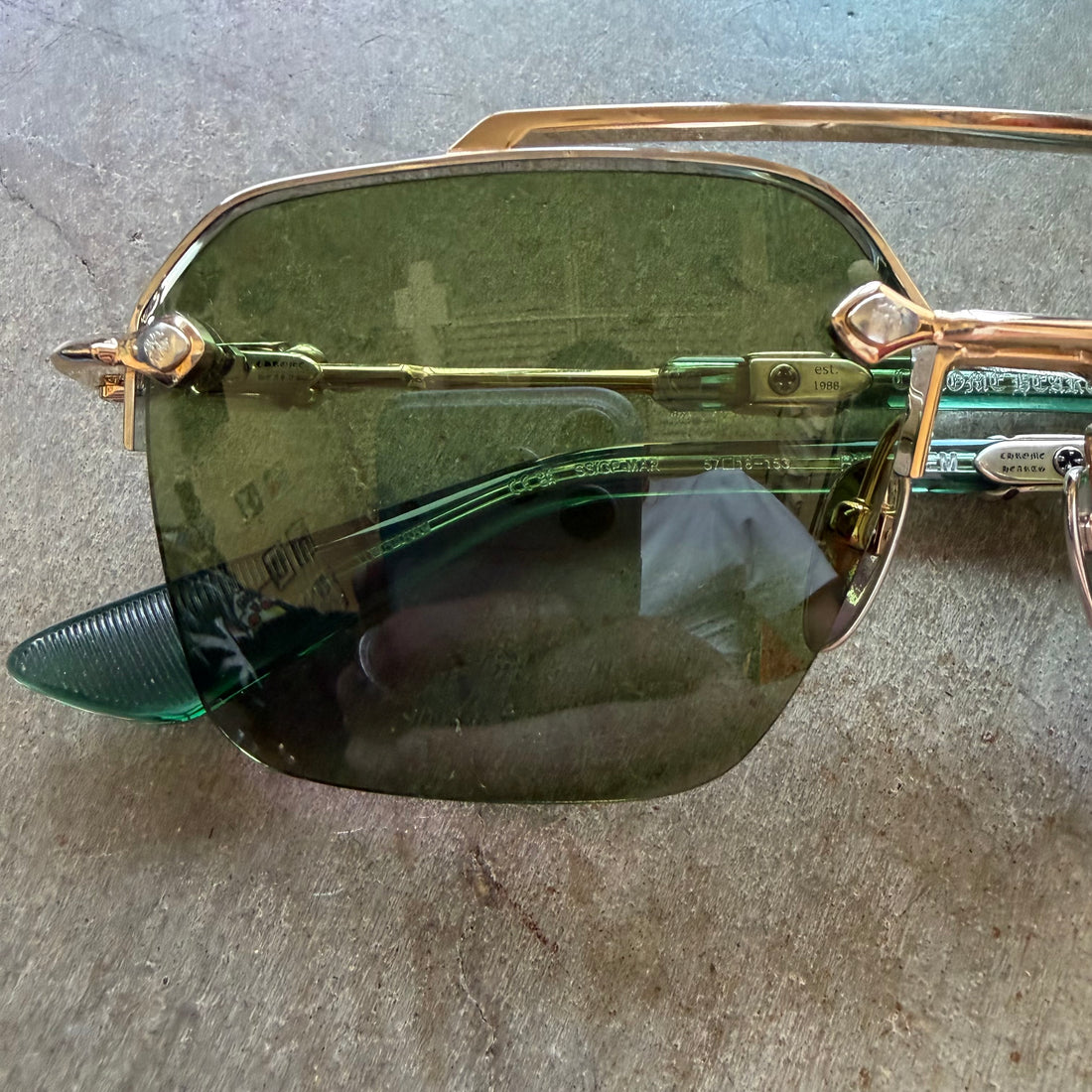 Chrome Hearts Bidi Esem Gold/Green Glasses