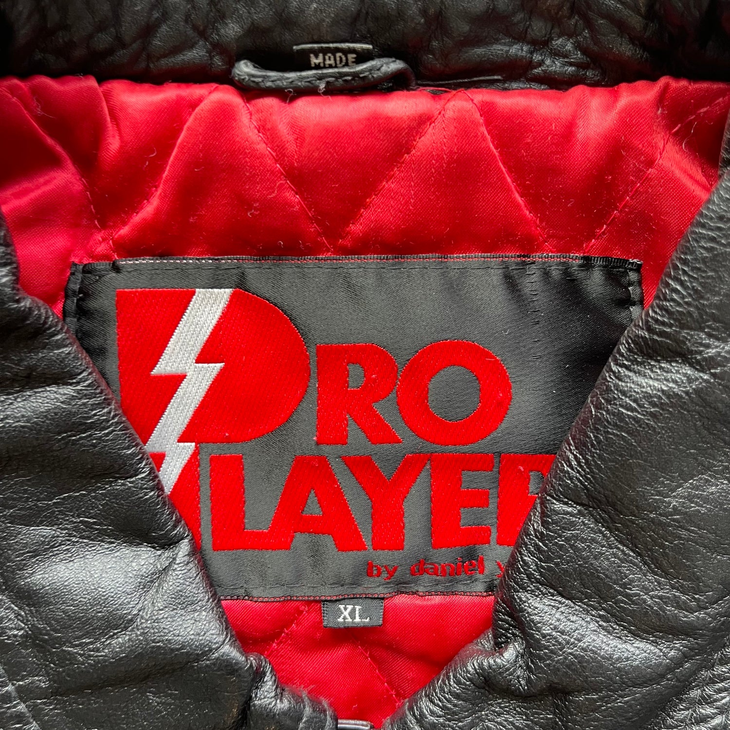 XL 90s Bulls Leather Pro Player Jacket