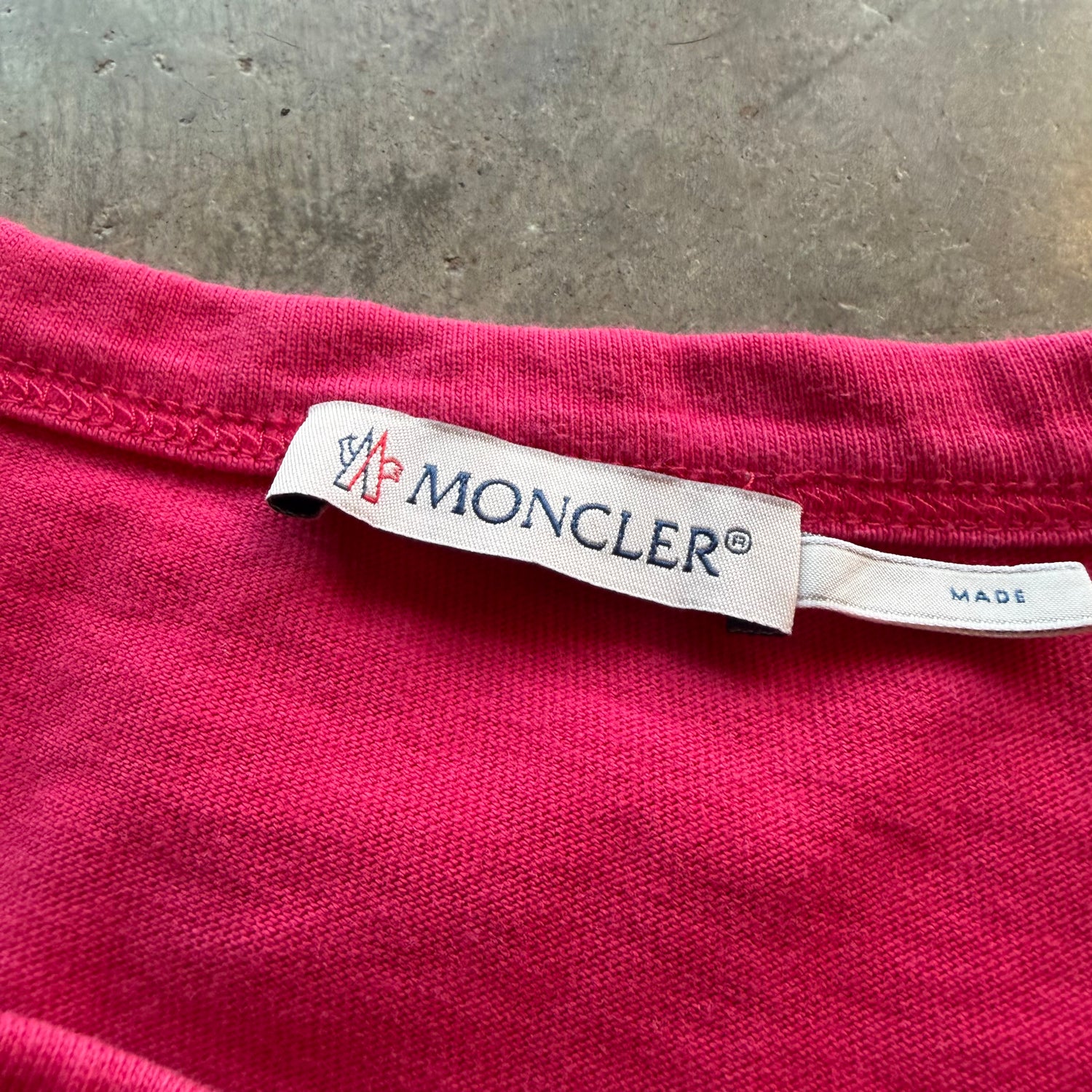 M Pink Moncler Spellout Tee