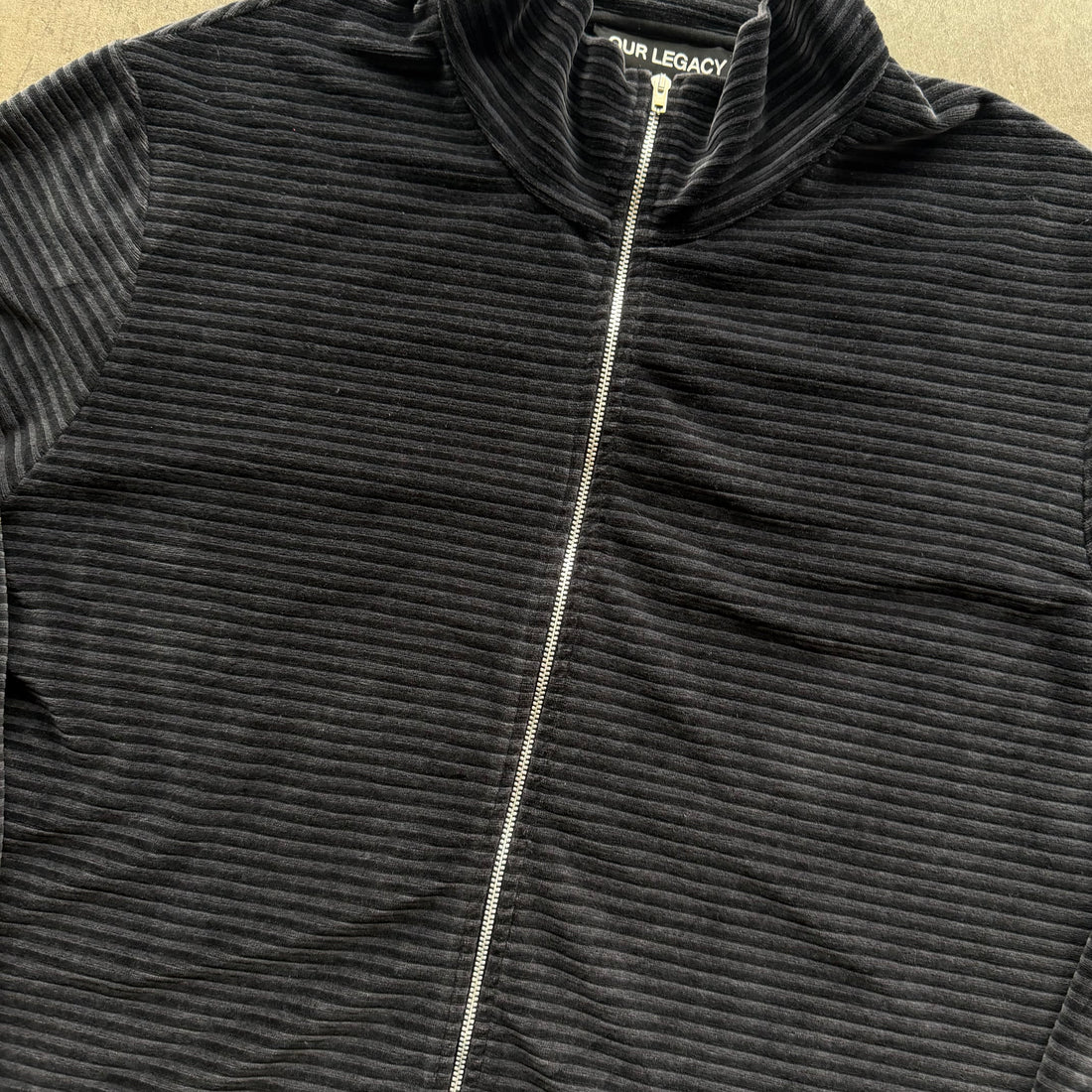 L Our Legacy Velvet Zipup Black