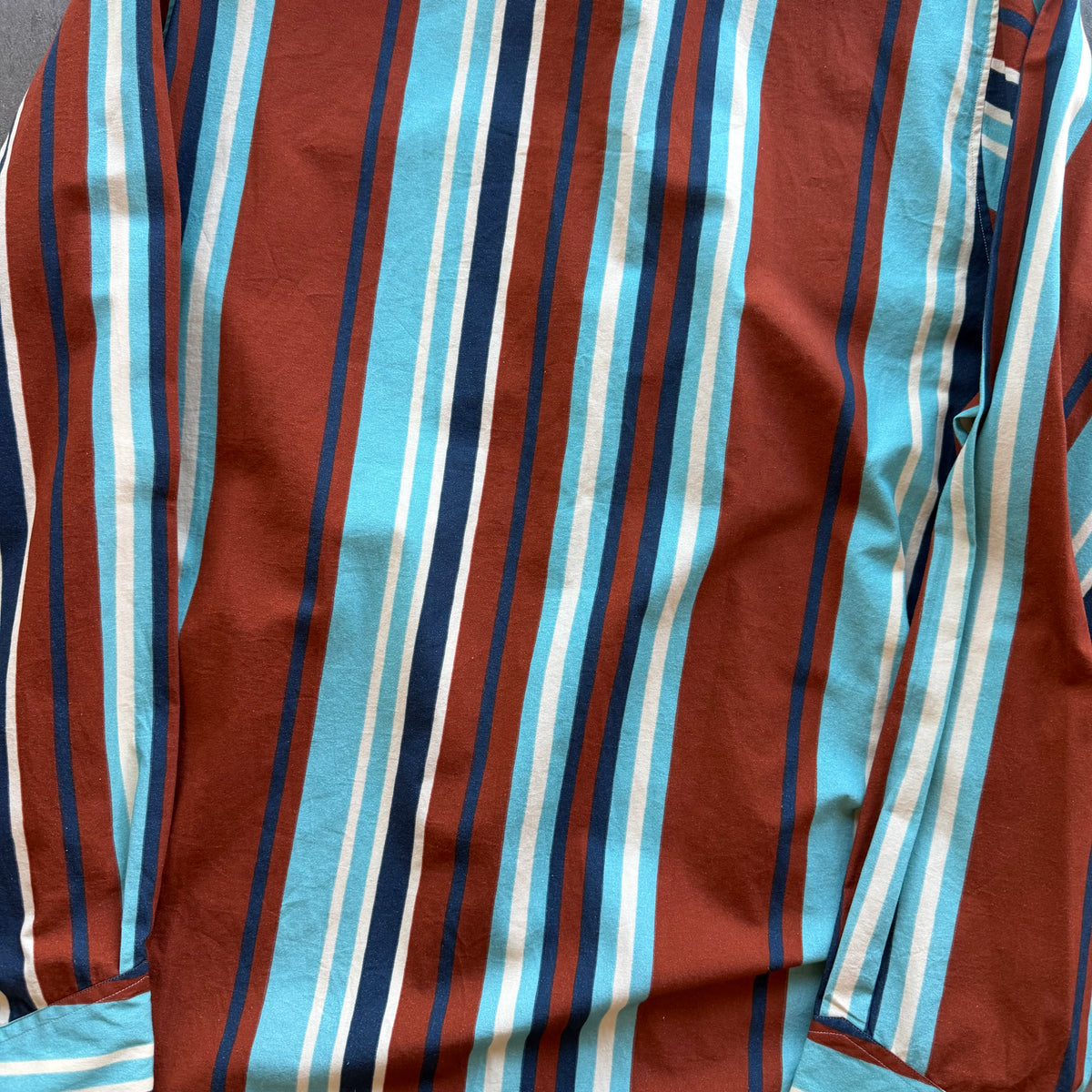 XXL Prada Multi Stripe Triangle Stitch Button Up