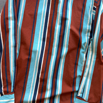 XXL Prada Multi Stripe Triangle Stitch Button Up