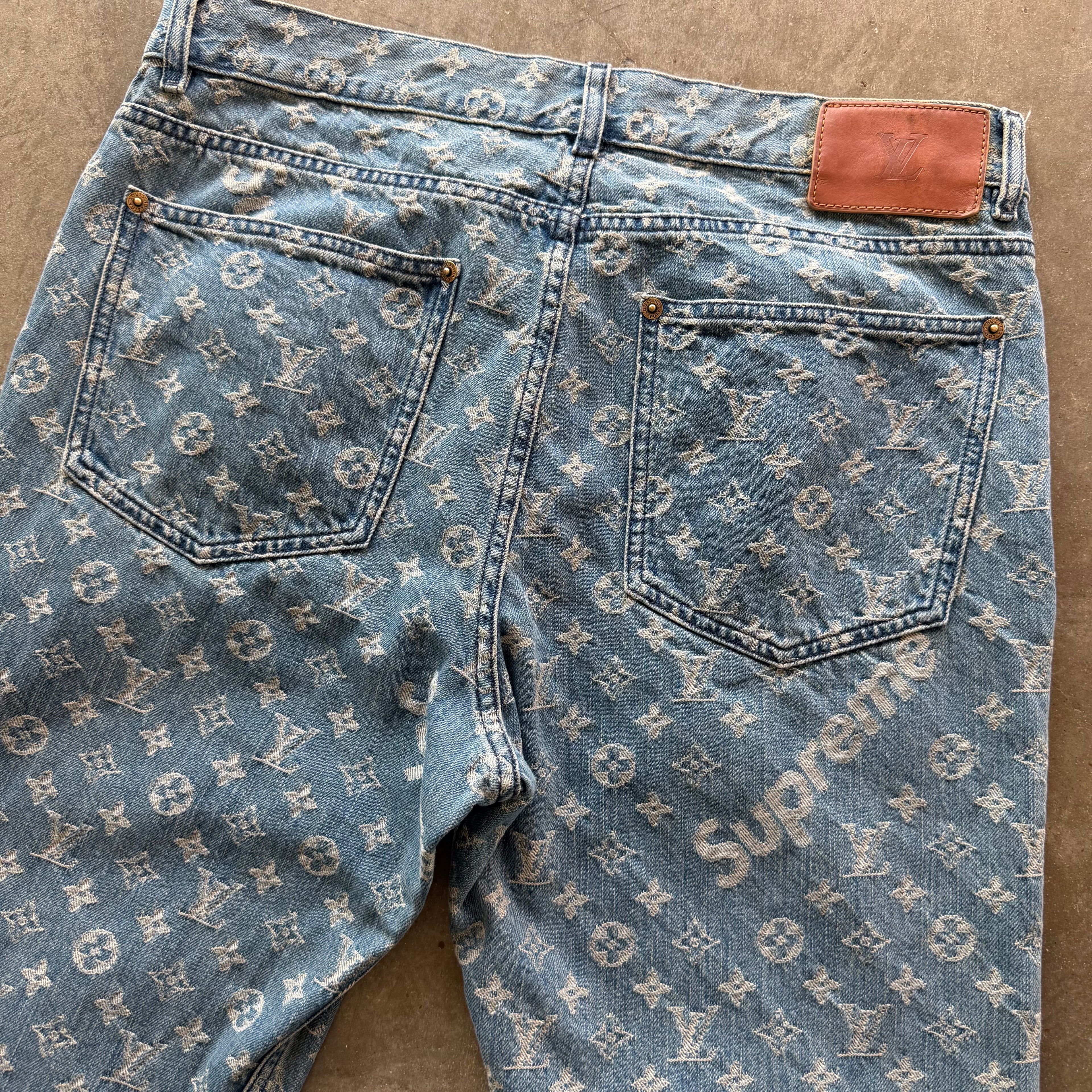 33x32 Louis Vuitton x Supreme Jacquard Denim