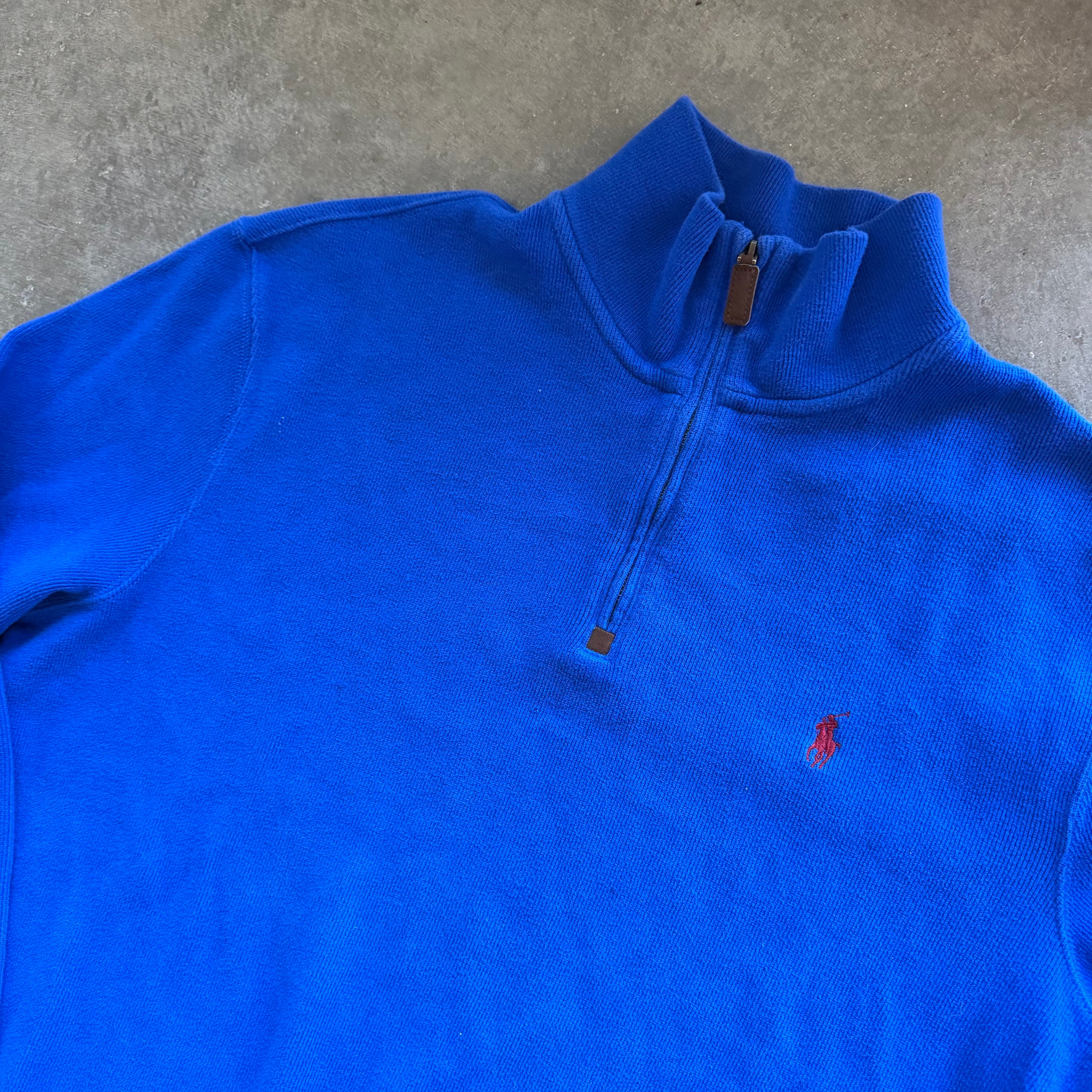 L Blue Polo Quarter Zip