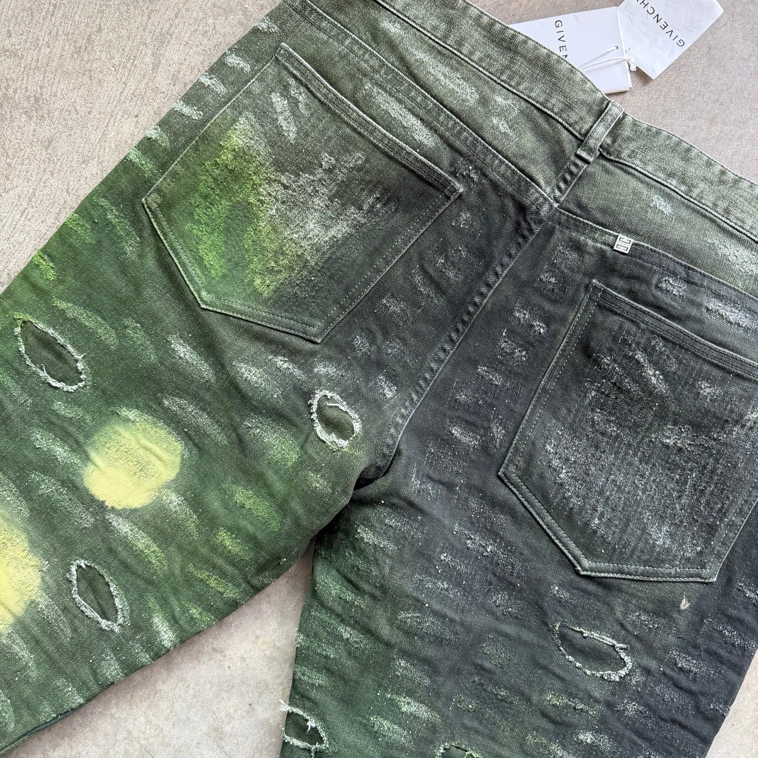 37x34 Givenchy Slim Fit Tapered Distressed Tie Dye Jeans