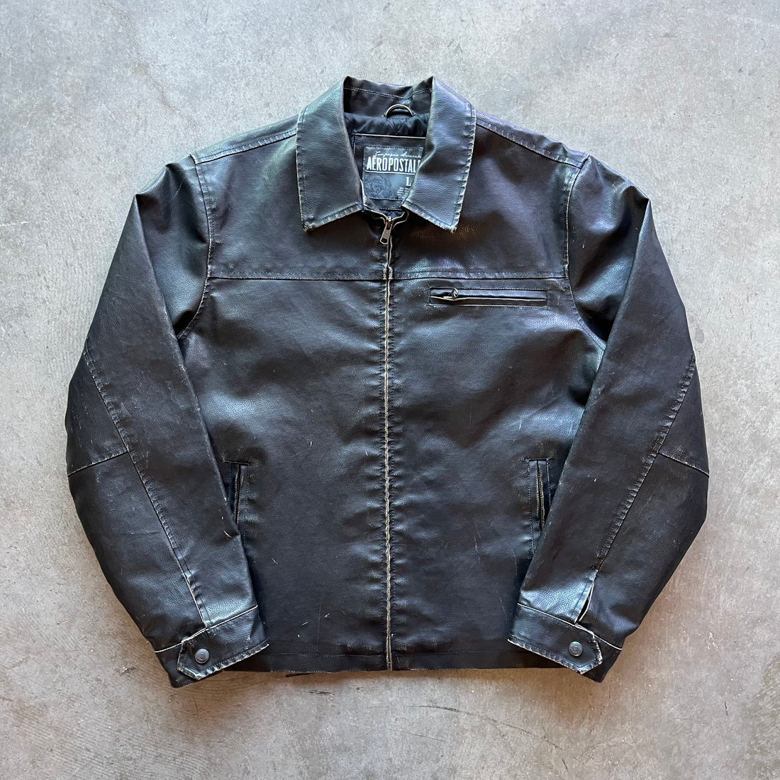 L Vintage Aeropostale Leather Jacket