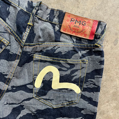32w Camo Evisu Shorts