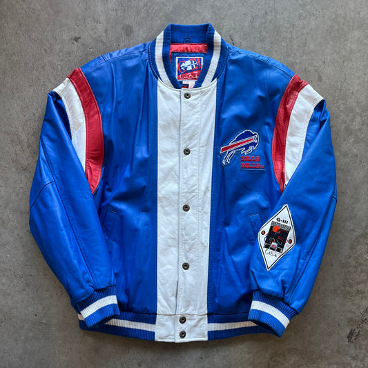 XL 90s Bills Leather Jacket