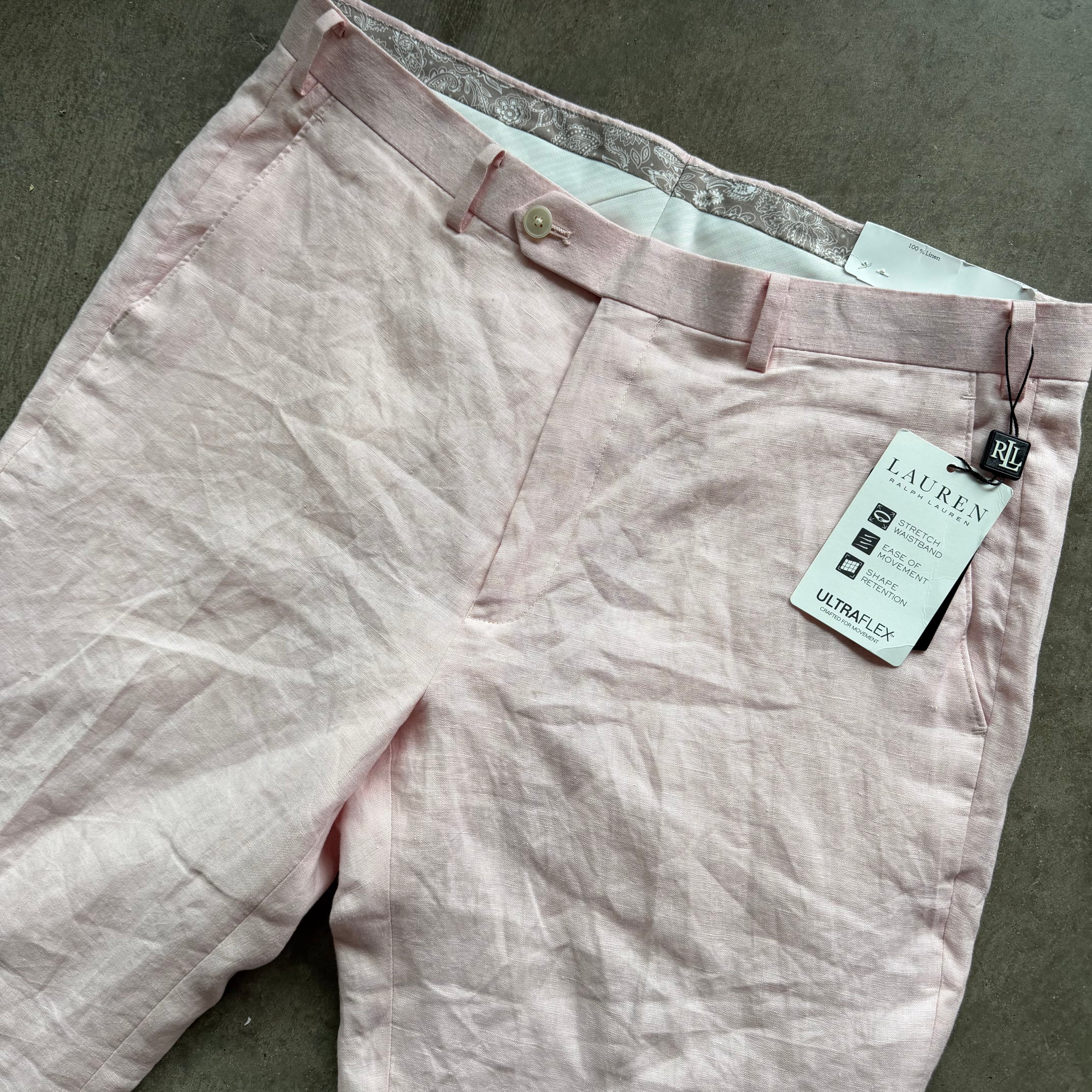 35x32 Lauren Ralph Lauren Pink Linen Pants