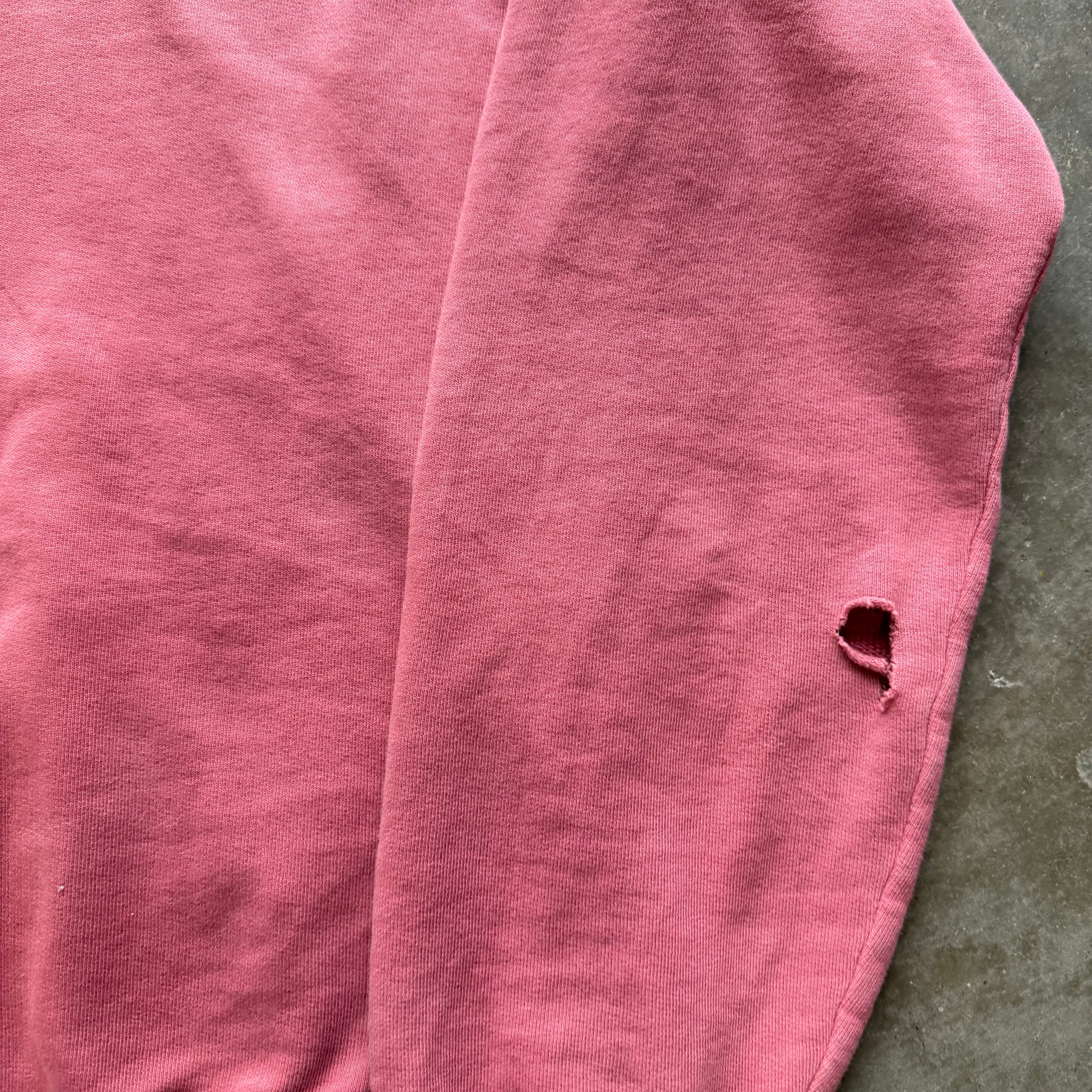 XL Red Saint Laurent Distressed Hoodie