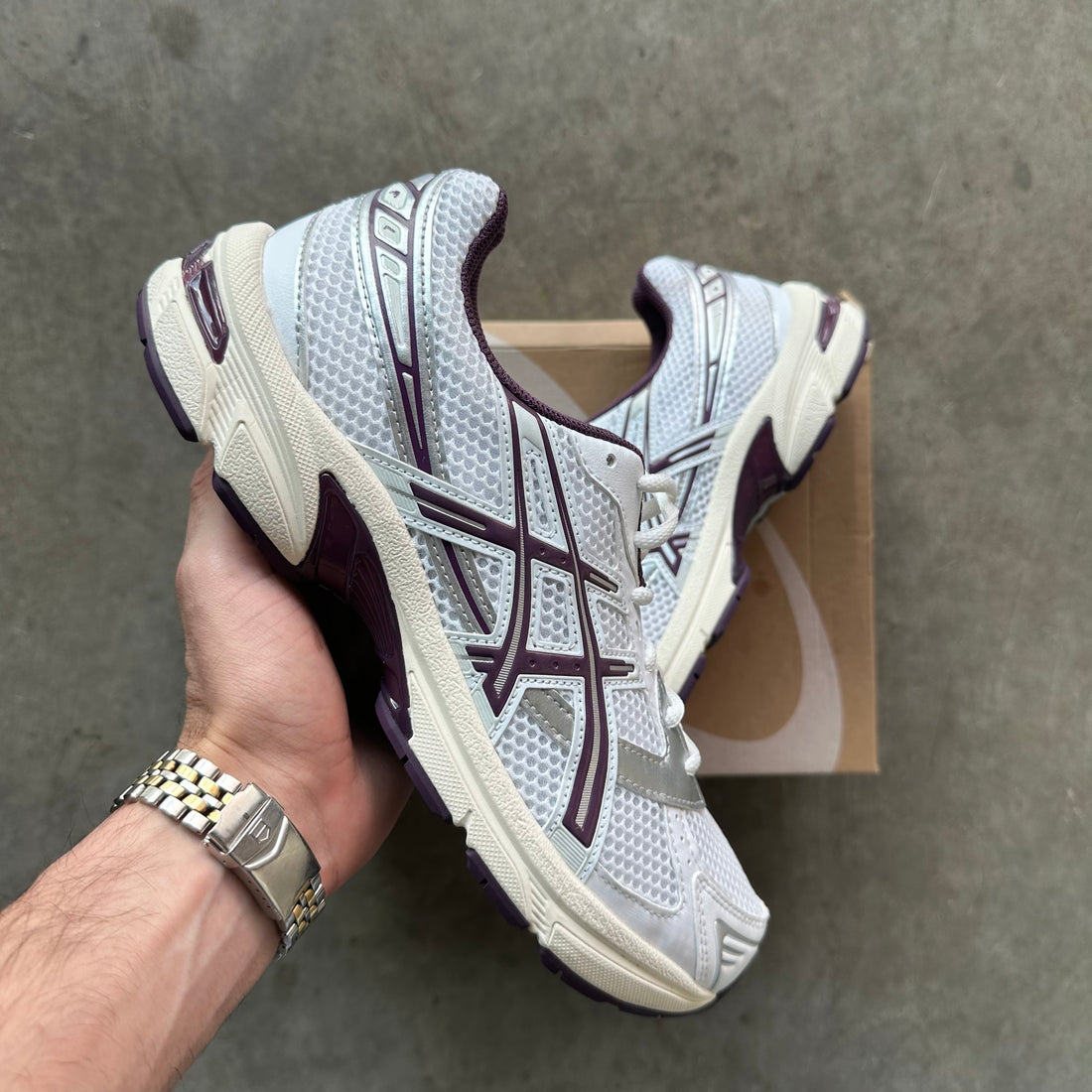 8.5 ASIC Gel 1130 White Deep Plum
