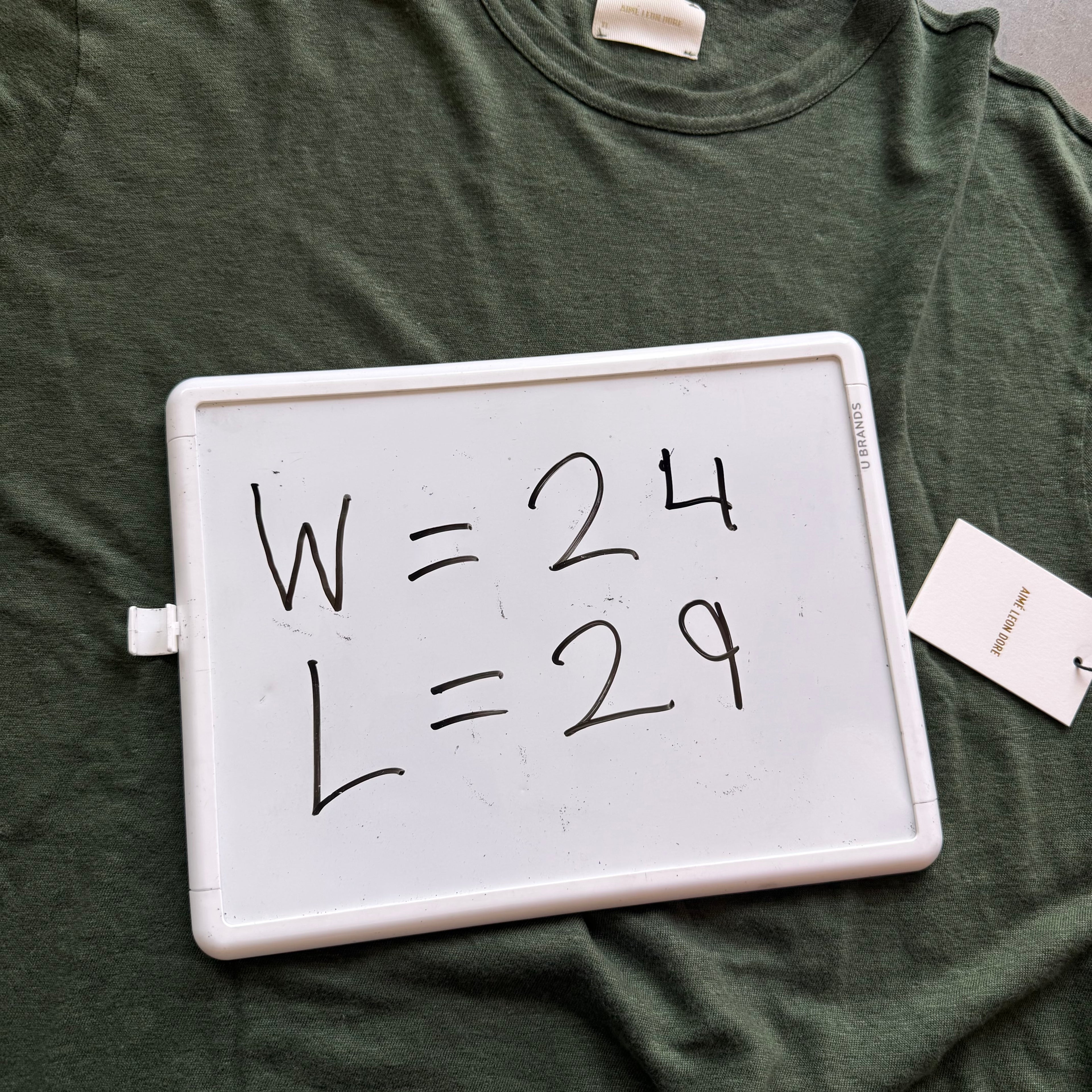 XL ALD Green Linen Tee
