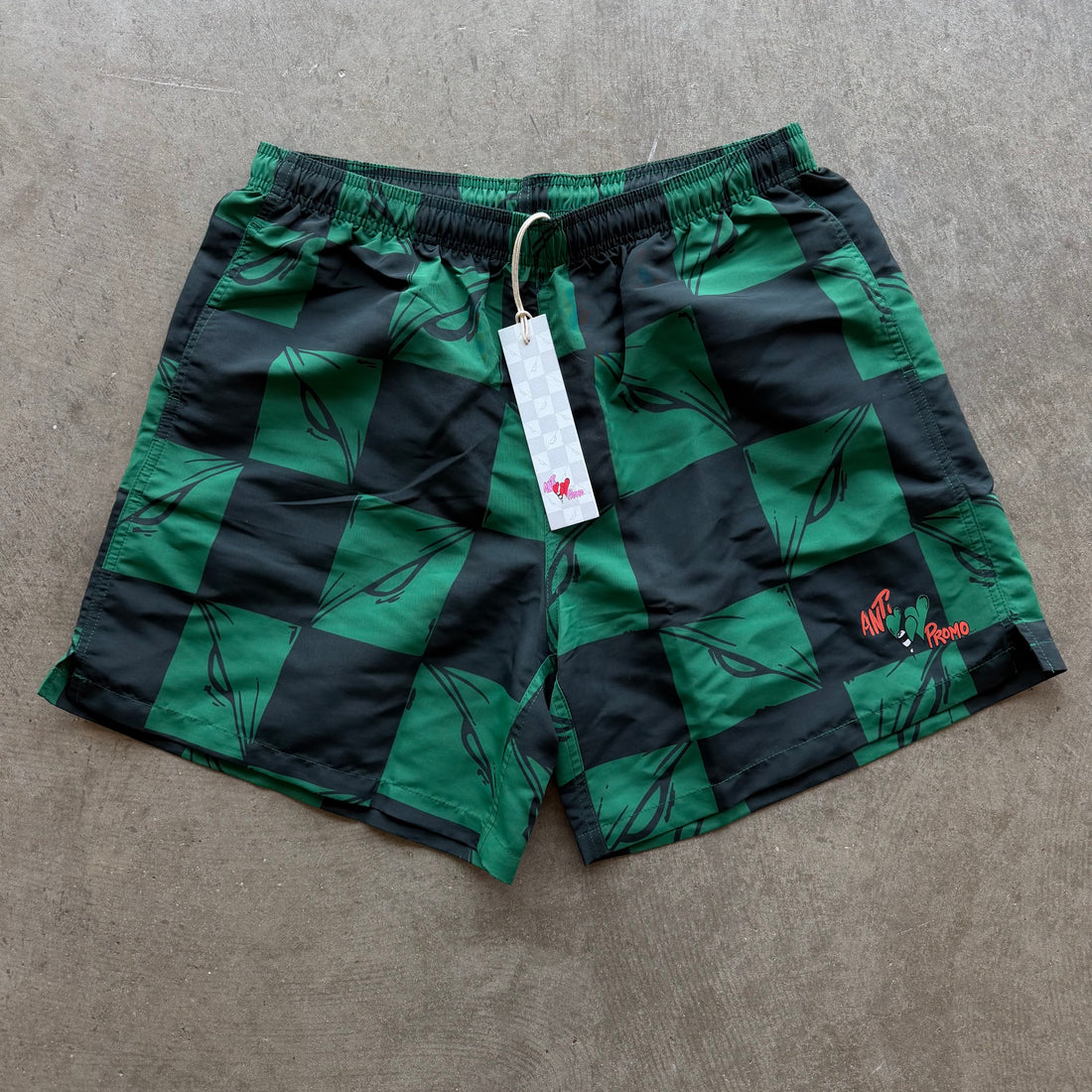 XL Matty Boy Anti Promo 99 Eyes Nylon Shorts Green