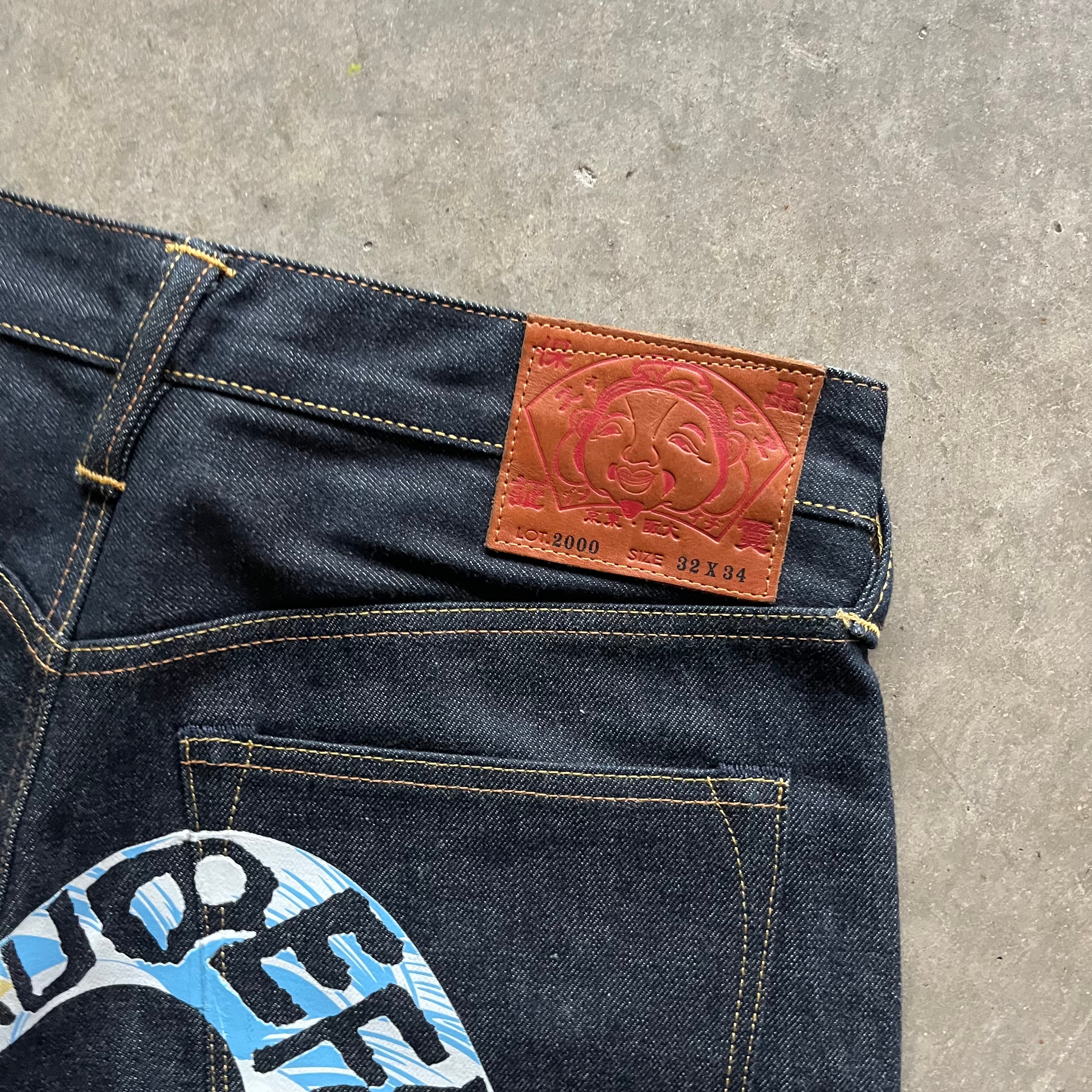 34x30 00s Evisu Rainbow Spellout Jeans