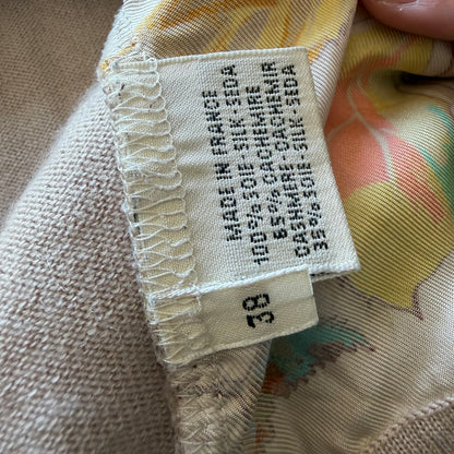 M 90s Hermes Silk Floral Button Up