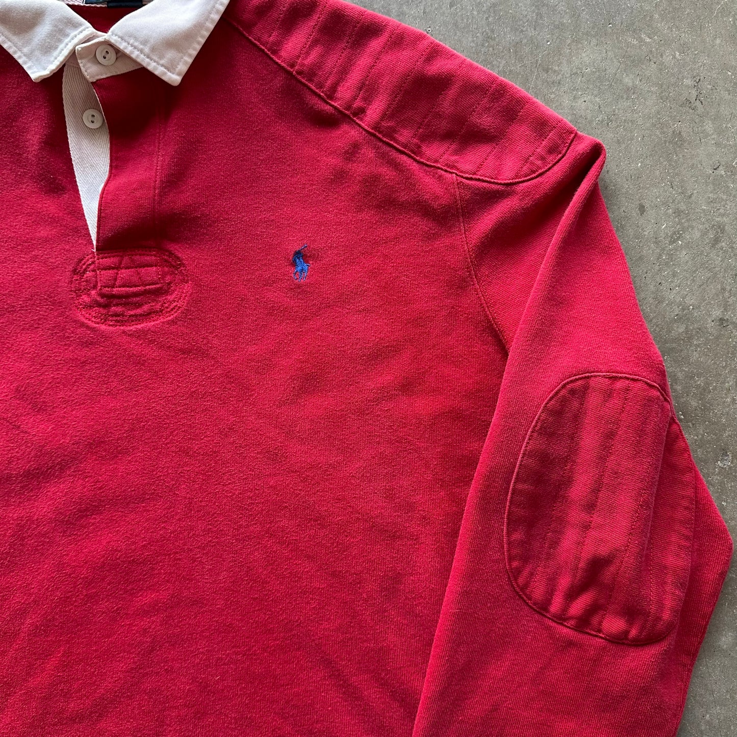 L 00s Red Rugby Polo