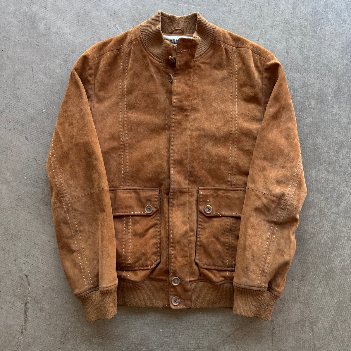 L 90s Balmain Suede Bomber Jacket