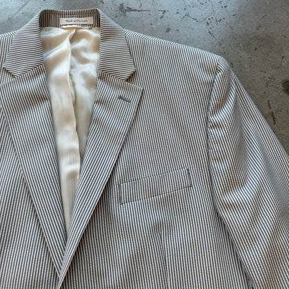 42R Lauren Ralph Lauren Blue/White Pinstripe Suit Jacket