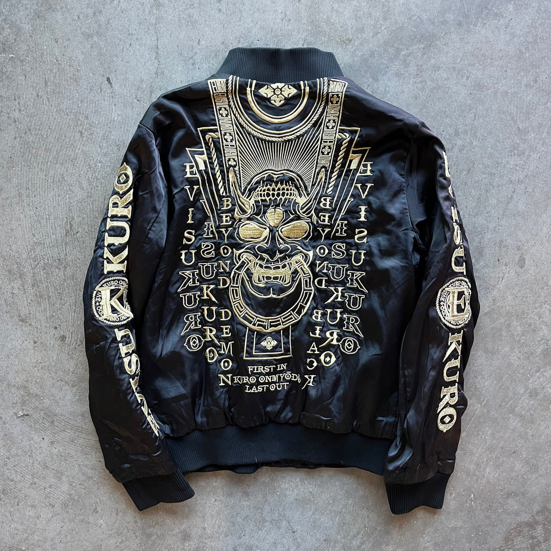 S Evisu Kuro Gold Bomber Jacket