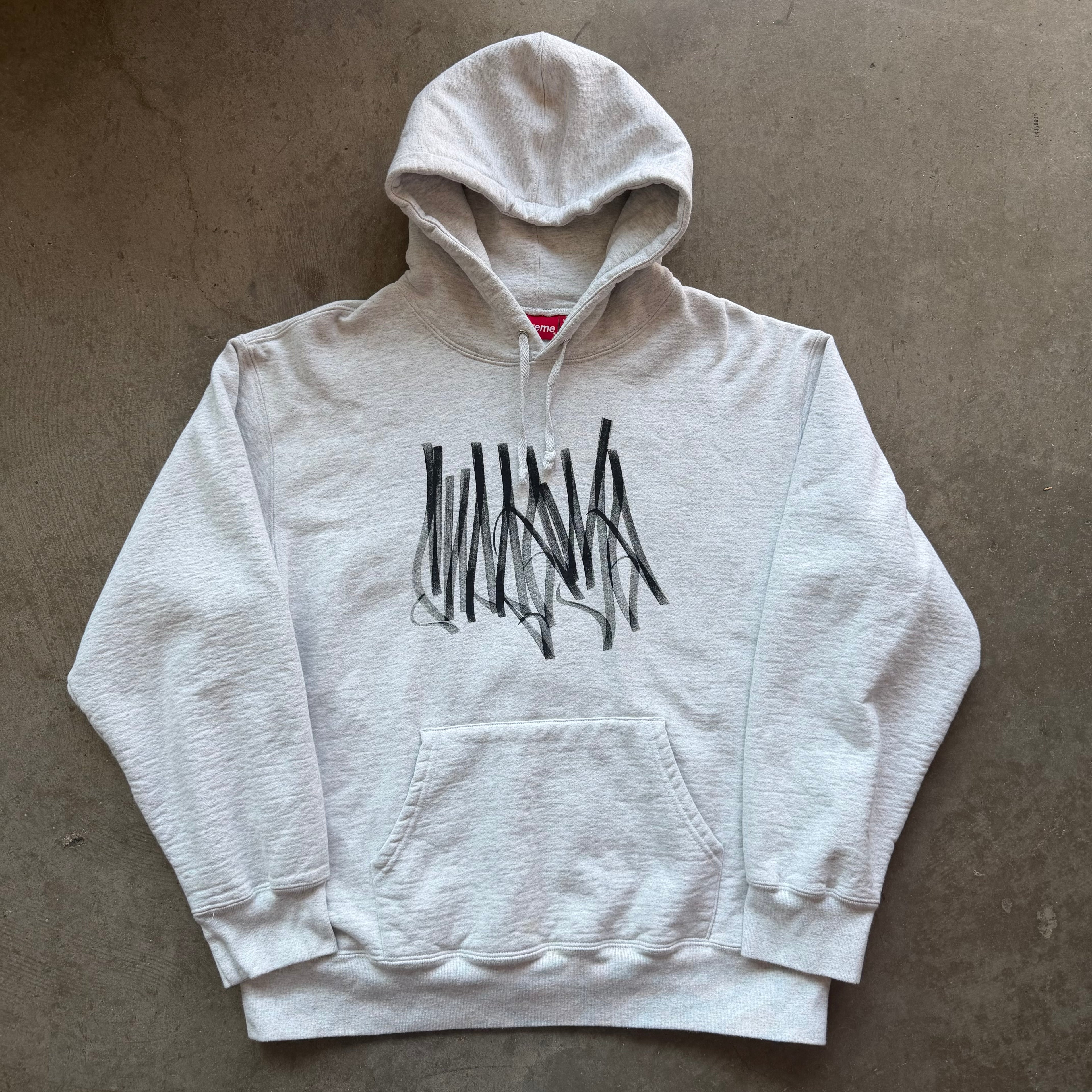 L Supreme Graffiti Logo Hoodie Gray