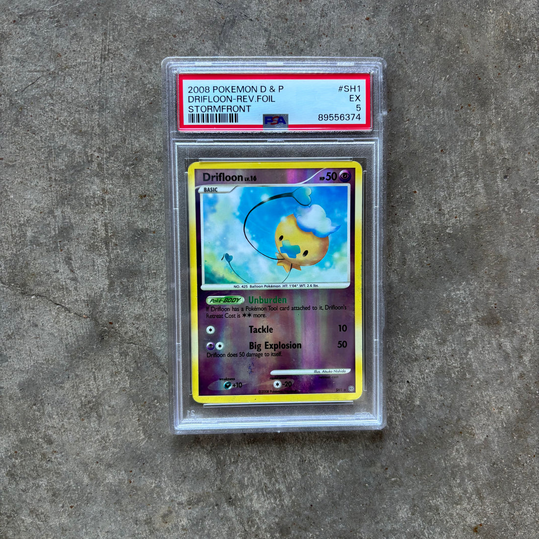 Shiny Drifloon Reverse Holographic 2008 Stormfront PSA 5